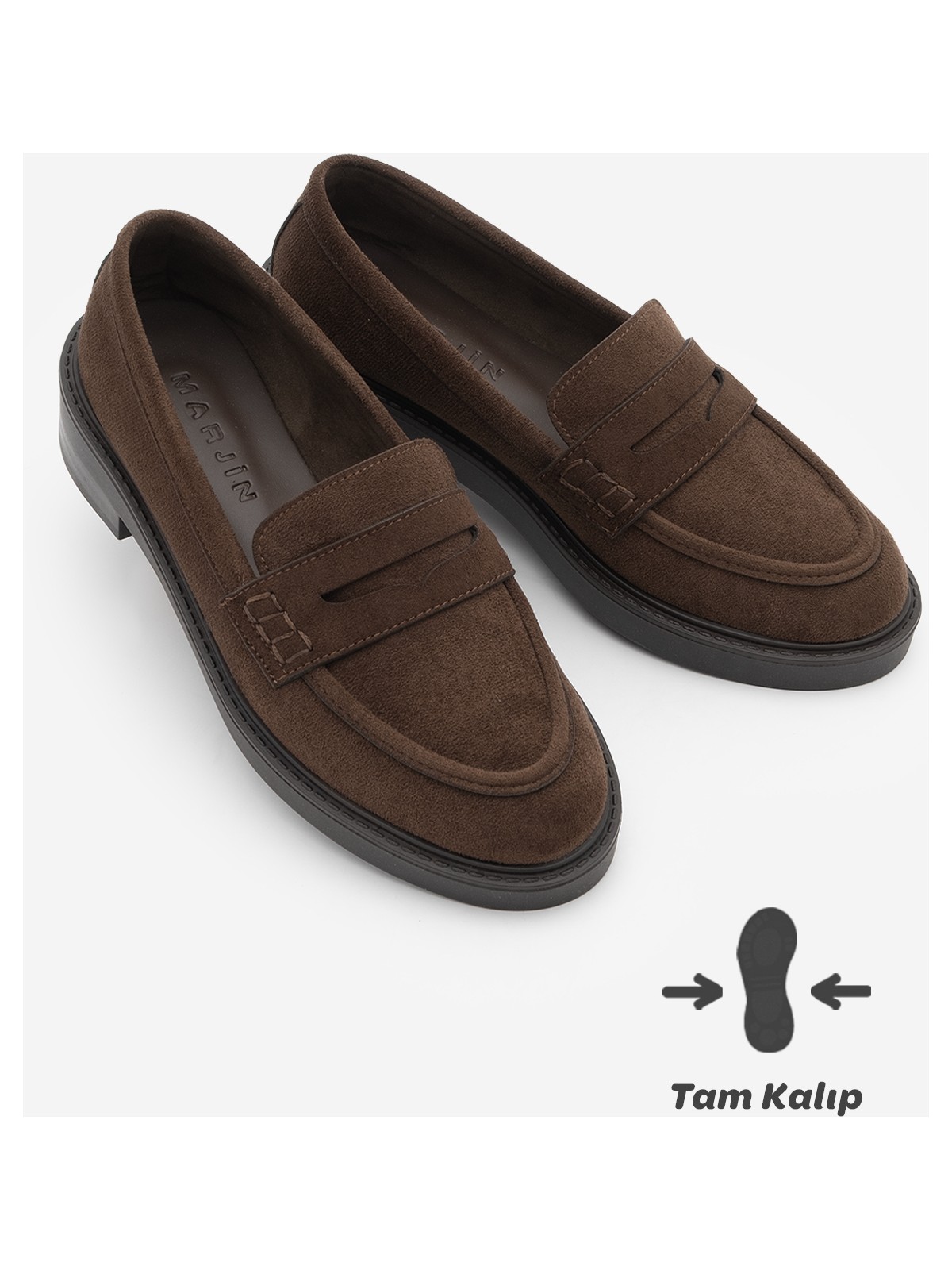Marjin Kadın Loafer Günlük Klasik Ayakkabı Fonle Siyah - Görsel 6