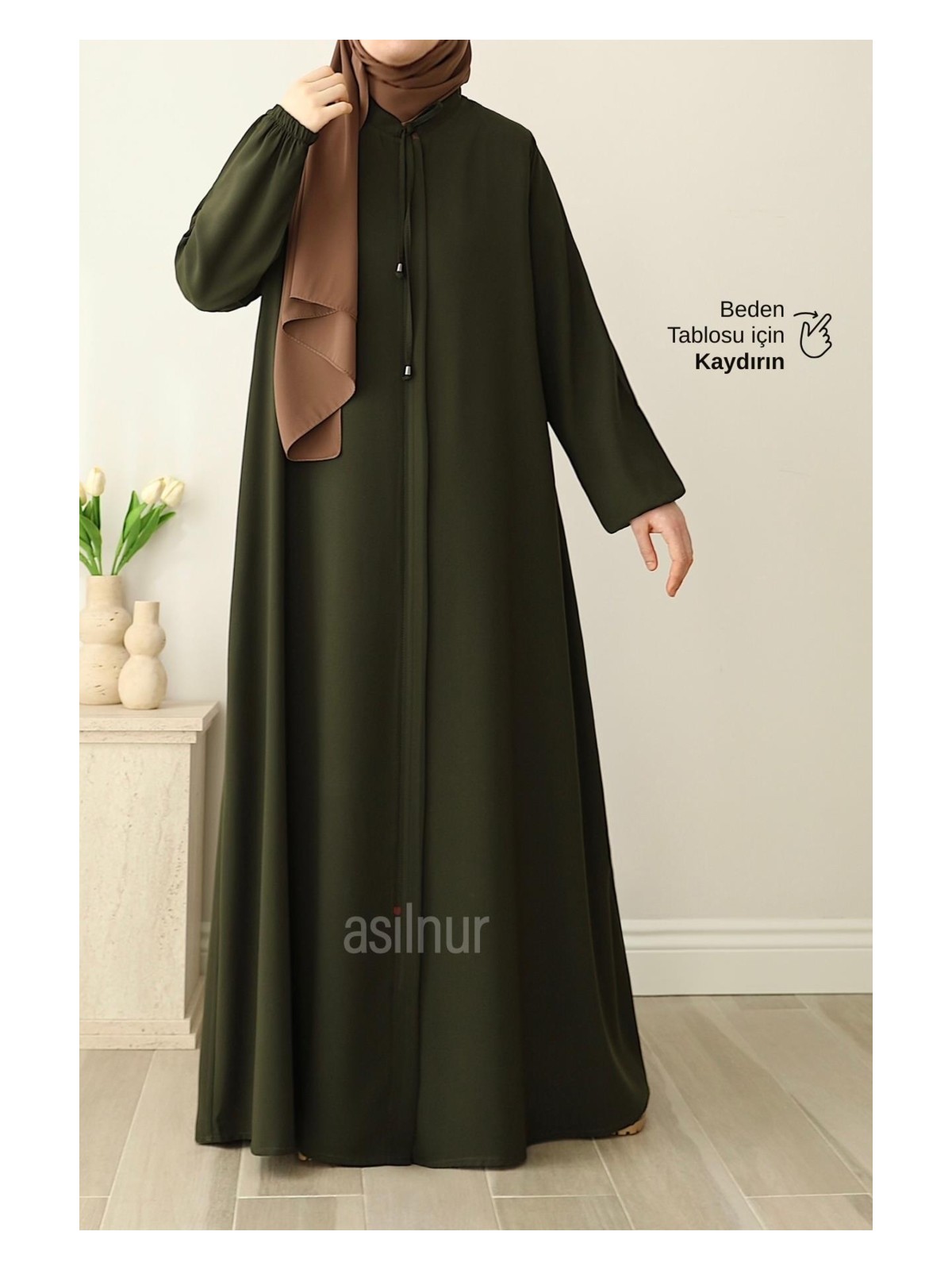 Asilnur Nesli Mevlana Ferace Kahverengi - Görsel 10