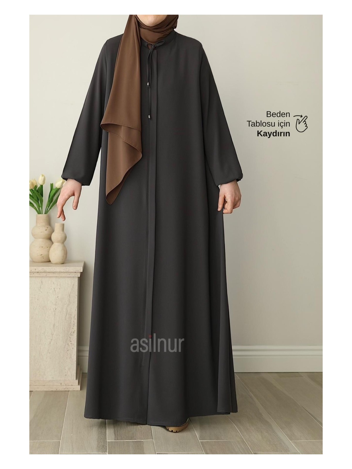 Asilnur Nesli Mevlana Ferace Kahverengi - Görsel 9