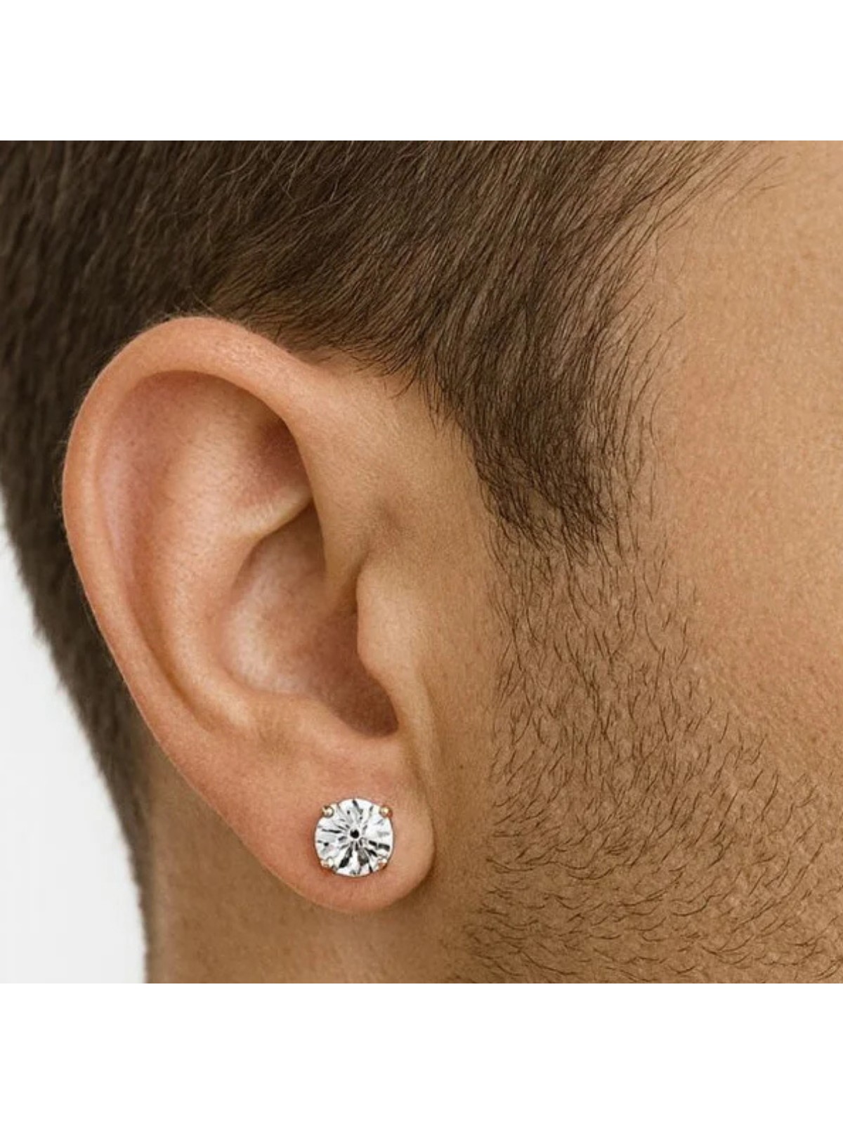 Jaida Moda Unisex Gümüş Renk Zirkon Taşlı Deliksiz Mıknatıslı Manyetik Çelik Küpe 1 Adet