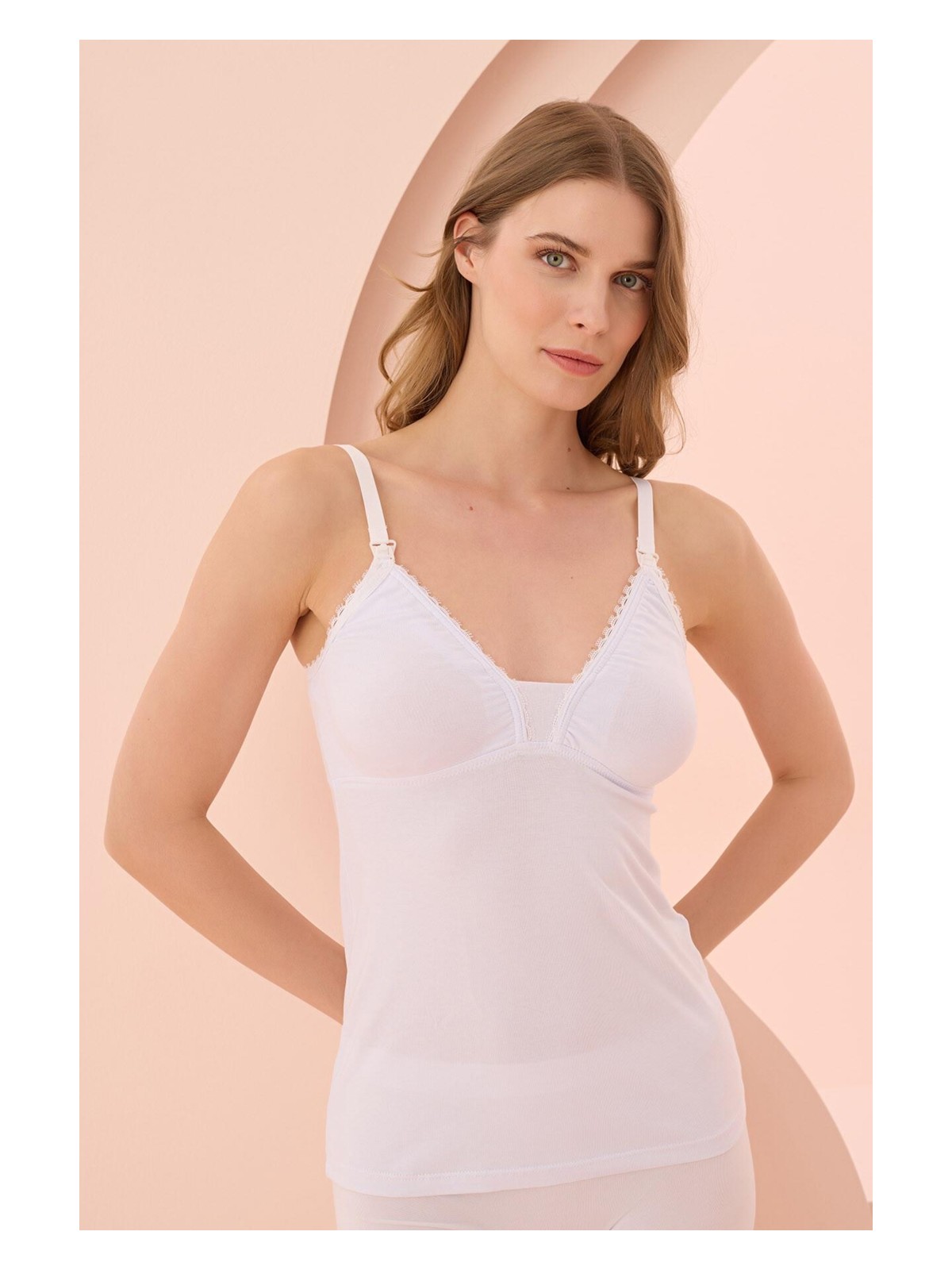 NBB Nbb 3050 Kadın Lohusa Pamuklu Göğüs Kısmı Açılabilen Emzirme Atleti