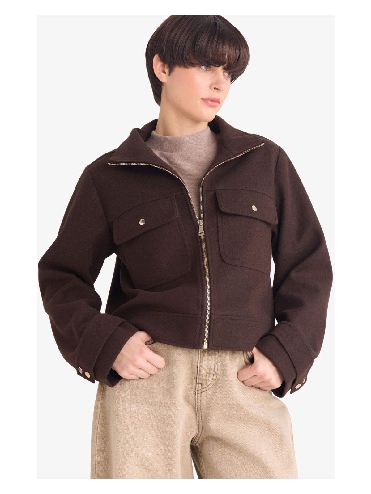 DeFacto Kısa Kaşe Mont G0870AX26SP - Görsel 4