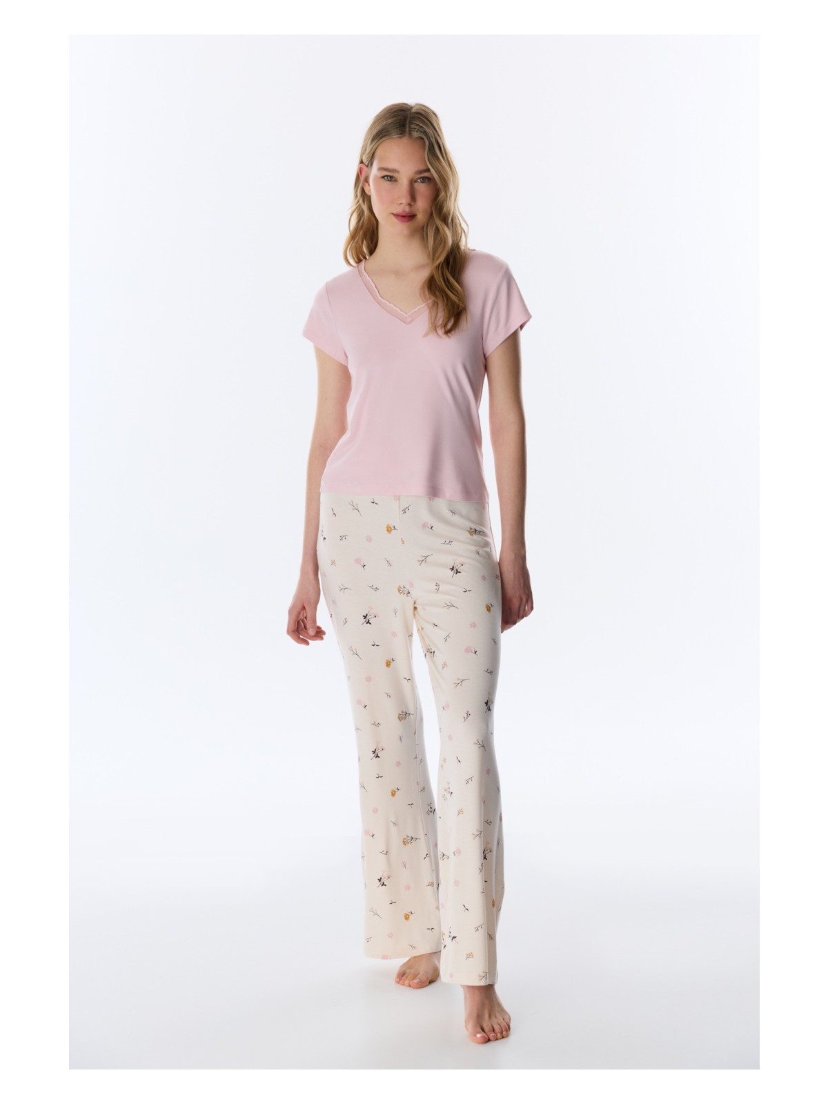 Penti Pembe Margot Solid Tişört Pijama Üstü