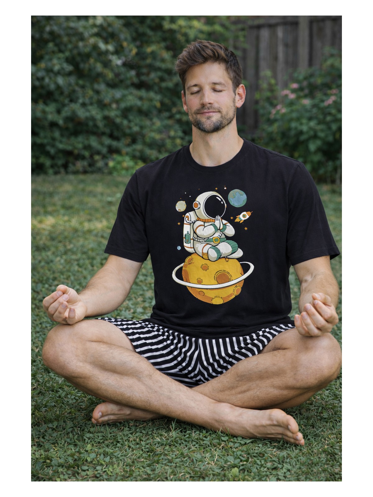 Koza İç Giyim Erkek Pamuklu Kısa Üst Baskılı Cepli Şort Pijama Takımı