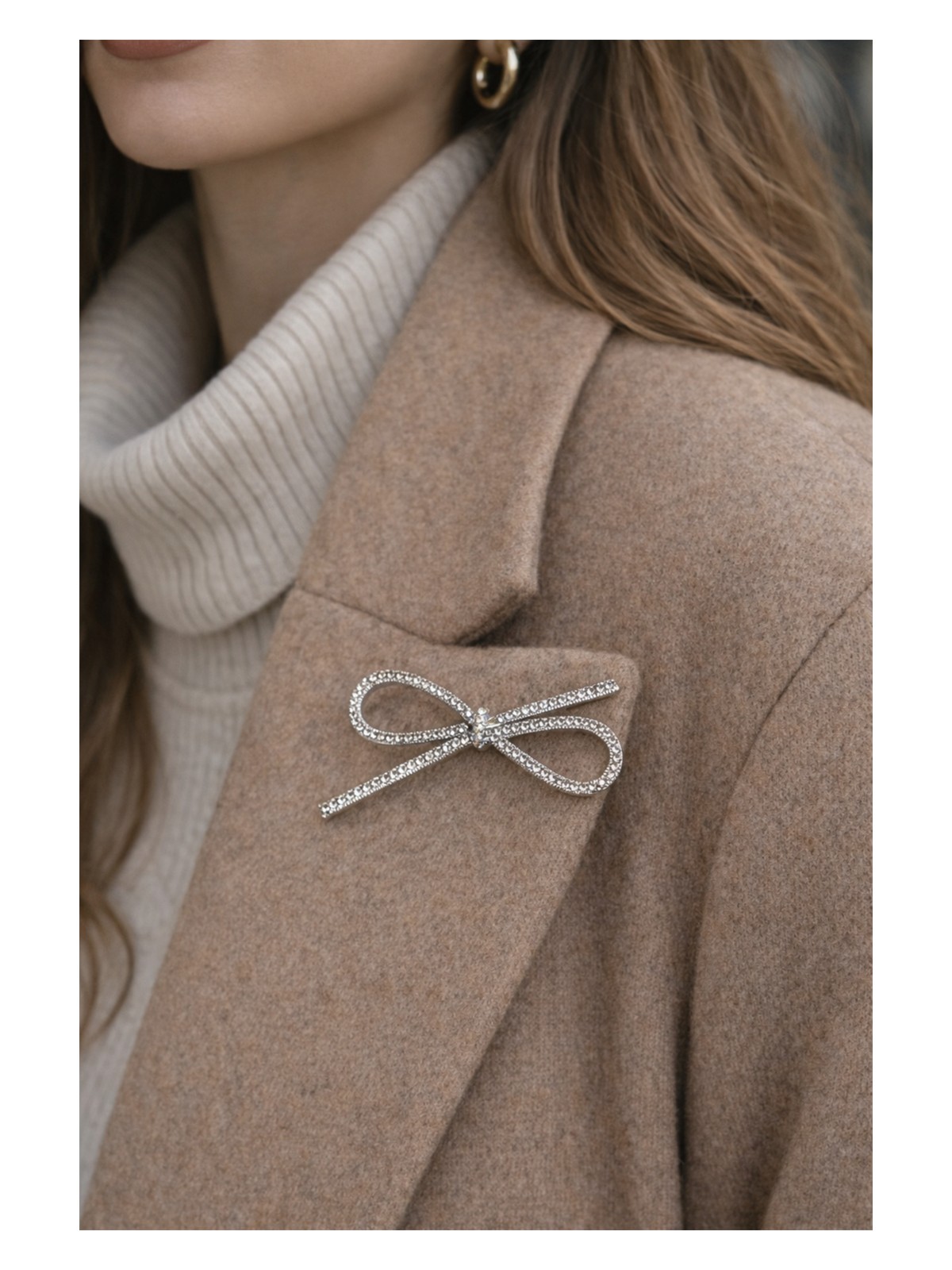 Modex Taş Detay Kurdele Fiyonk Broş (6cm) - Görsel 4