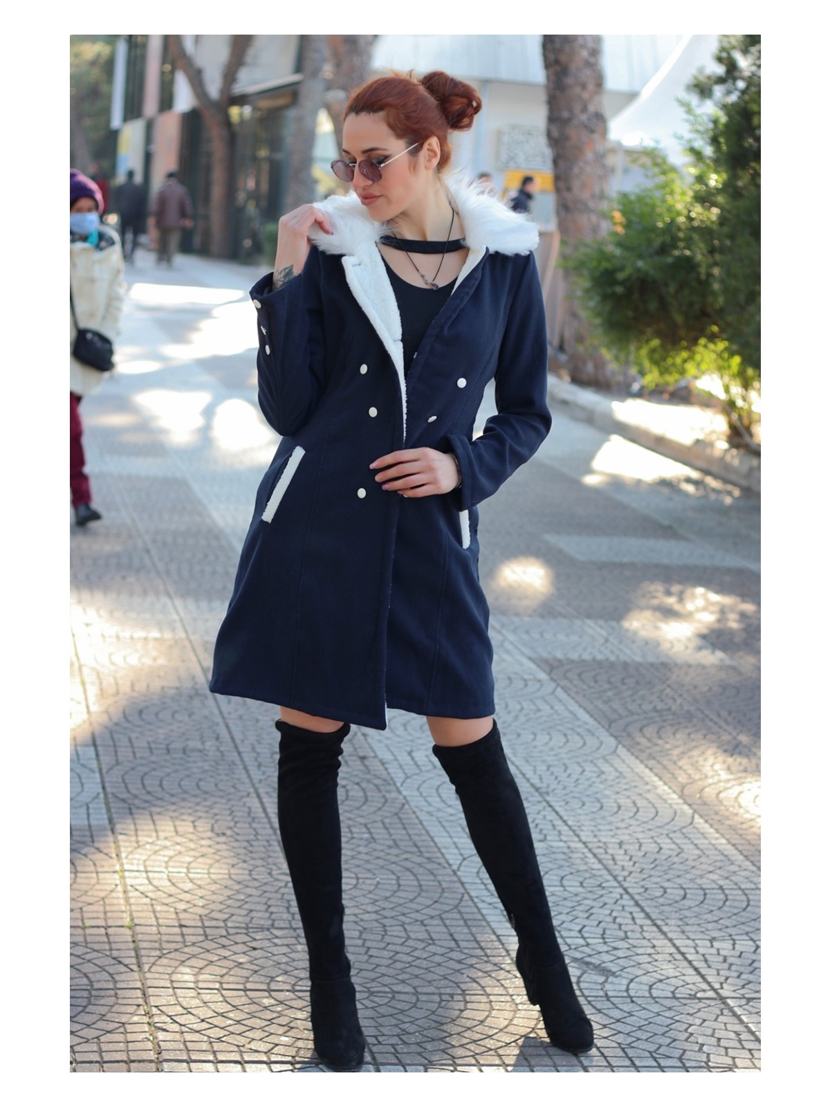 Barbora Kışlık Günlük Kaşe Kadın Kaban