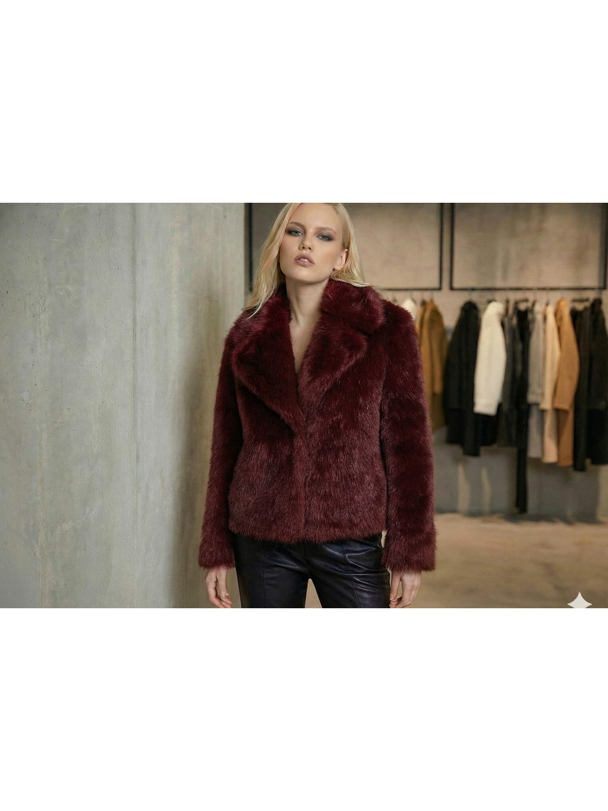 Ribana Classic Kadın Şal Yaka Içi Astarlı Çıtçıt Kapamalı Premium Suni Kürk Ceket Görünümlü Kaban D99828 - Görsel 4