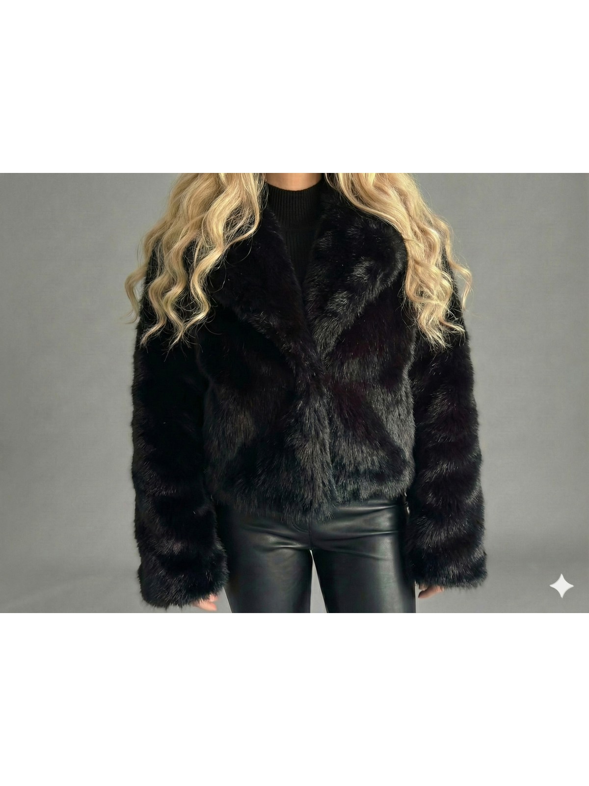 Ribana Classic Kadın Şal Yaka Içi Astarlı Çıtçıt Kapamalı Premium Suni Kürk Ceket Görünümlü Kaban D99828 - Görsel 5