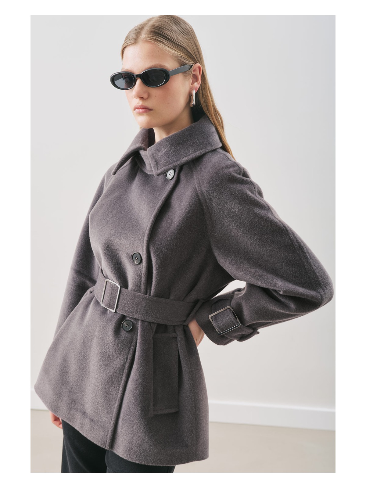 Manuka Premıum Kaşe Geniş Kaban Gri