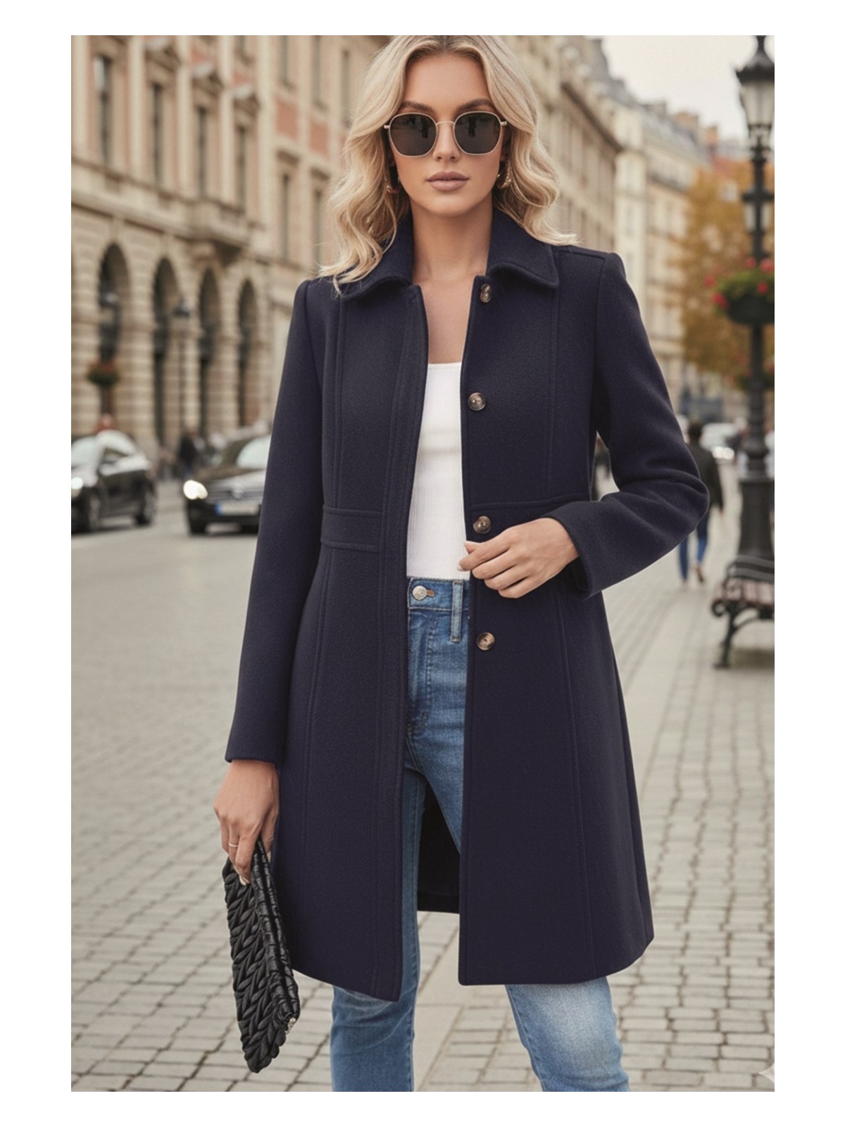 Barbora Dikiş Detaylı Tasarım Kaşe Kaban