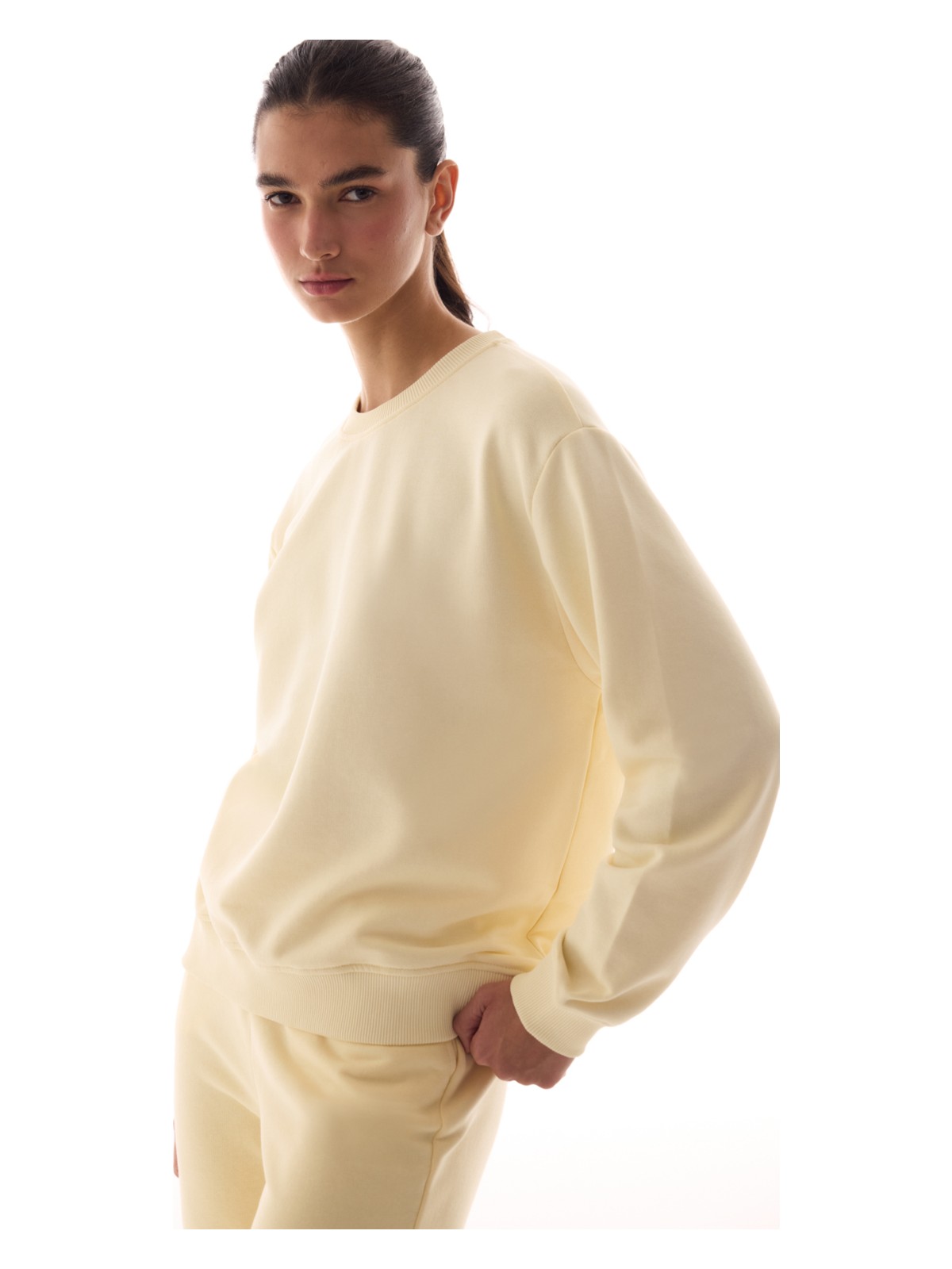 Penti Ekru Bisiklet Yaka Regular Kesim Pamuklu Sweatshirt - Görsel 2