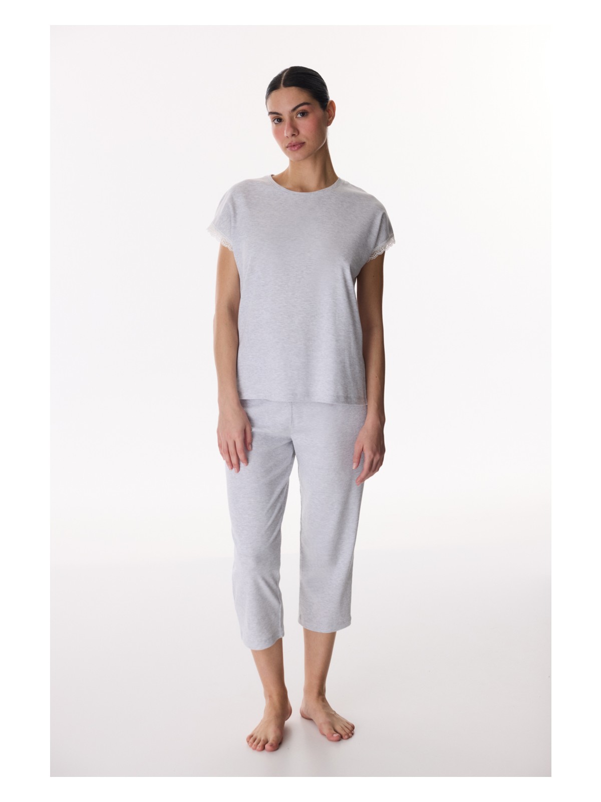 Penti Açık Gri Chloe Grey Kapri Pijama Takımı