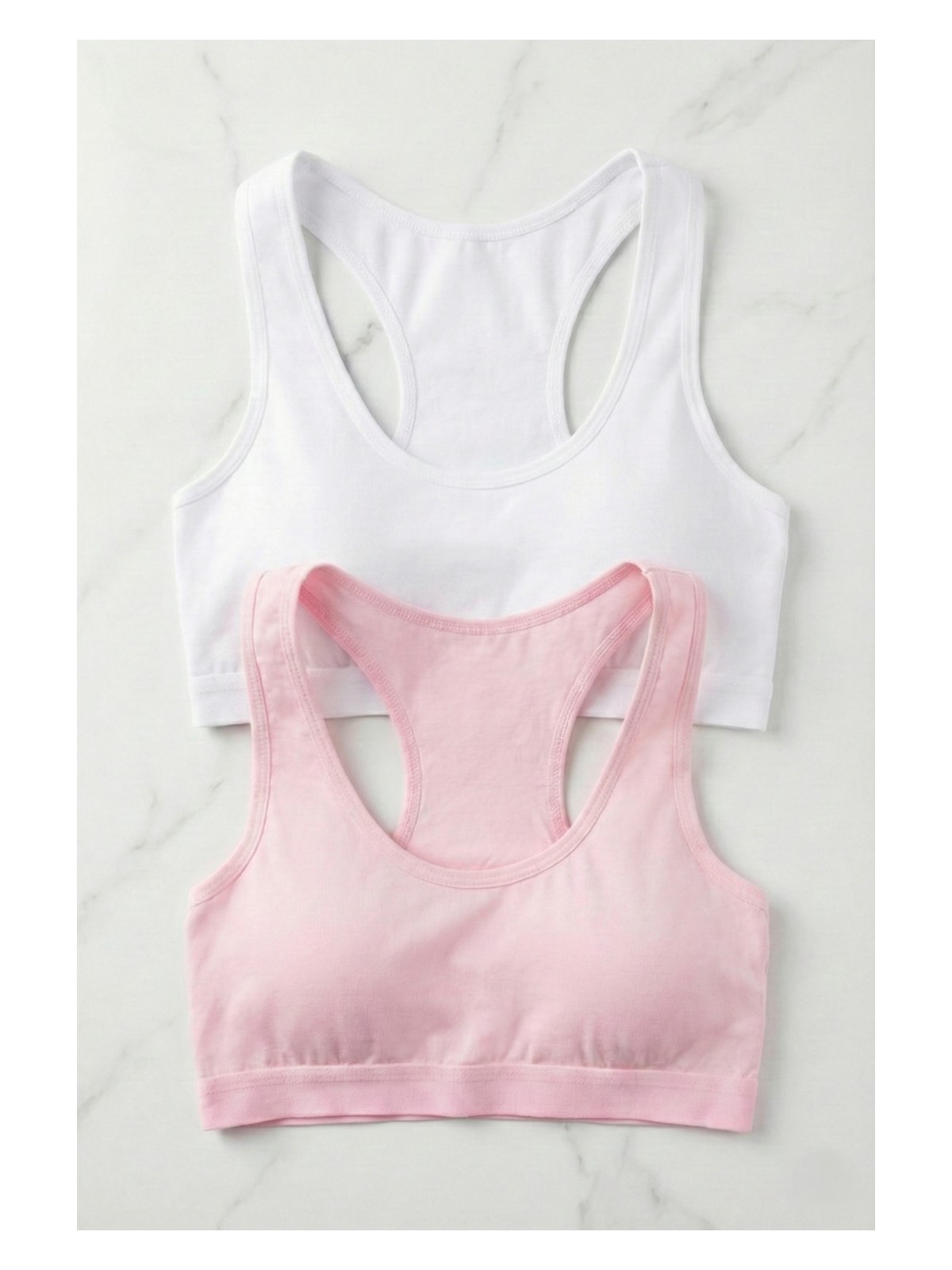 Underwear Bodyway 2'li Paket Pamuklu Pedli Sporcu Sütyeni & Bralet - Günlük Rahat Yüzücü Model Sporcu Atleti - Görsel 3