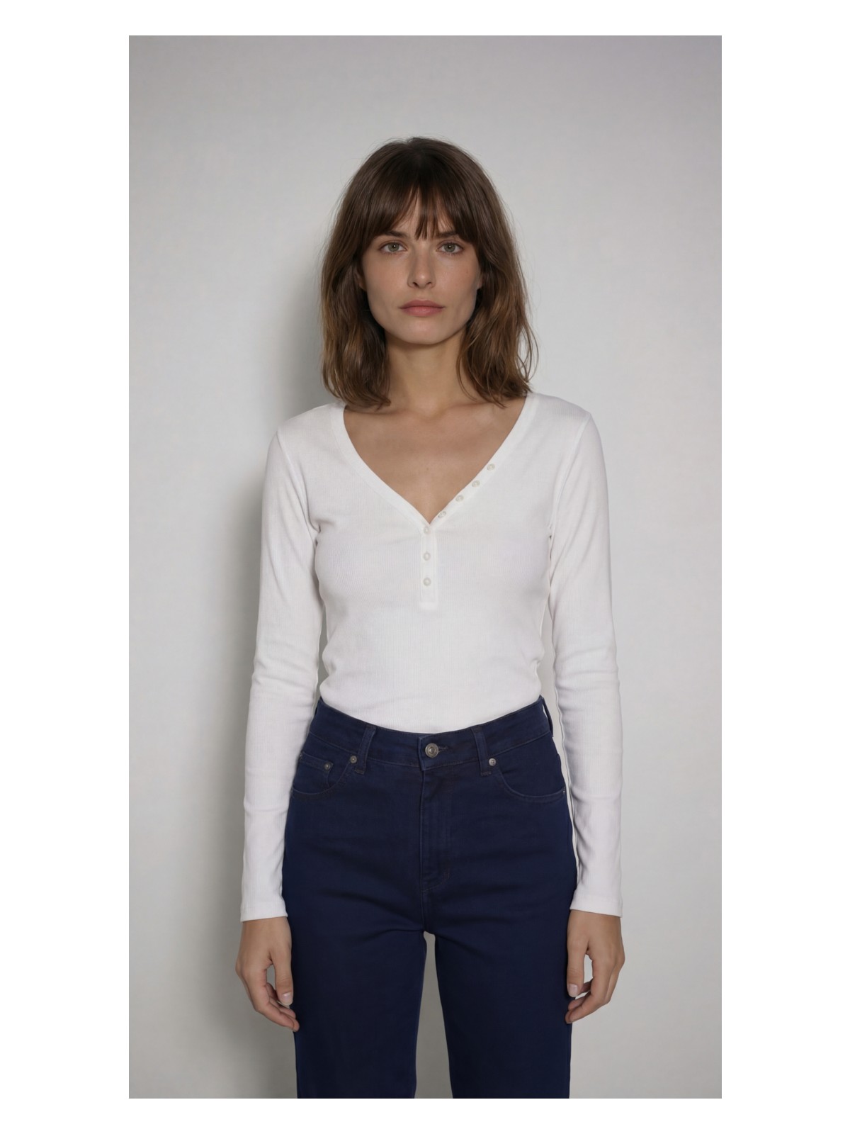 Babokah Düğmeli Patlı Uzun Kollu Üst - Görsel 8