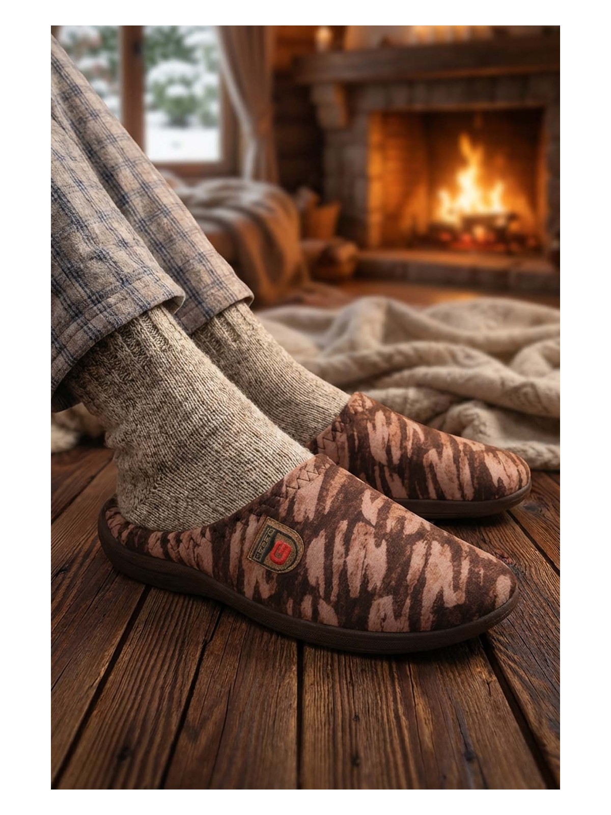 Gezer Erkek Kışlık PU Rahat Taban Ev Bahçe Gondol Terlik