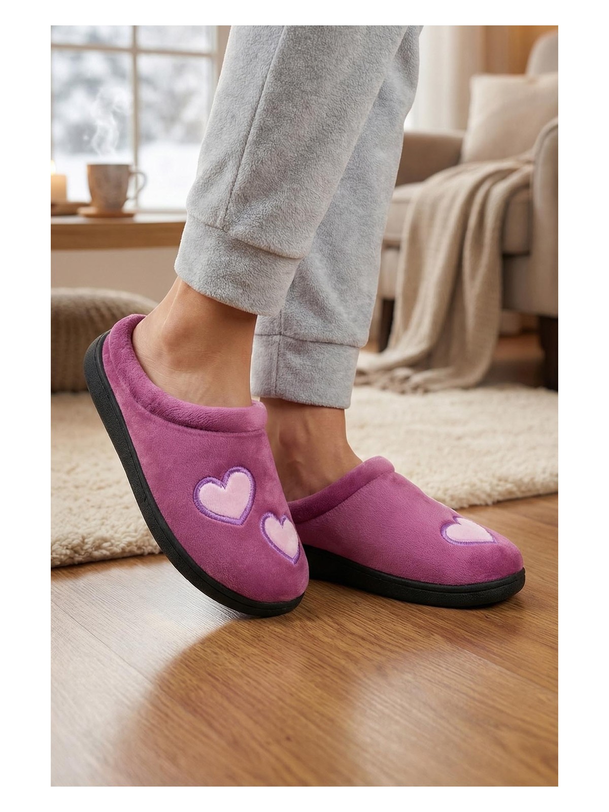 Gezer Kışlık Kadın Gondol Ev Terlik - Görsel 4