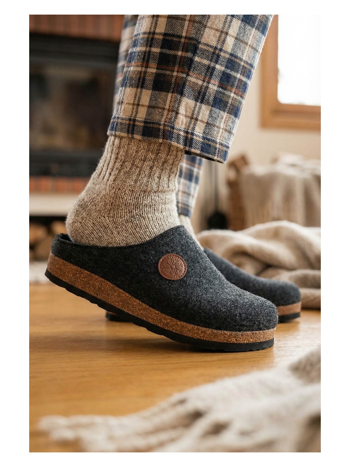 Gezer Kışlık Mantar Taban Ev Bahçe Rahat Taban Erkek Terlik