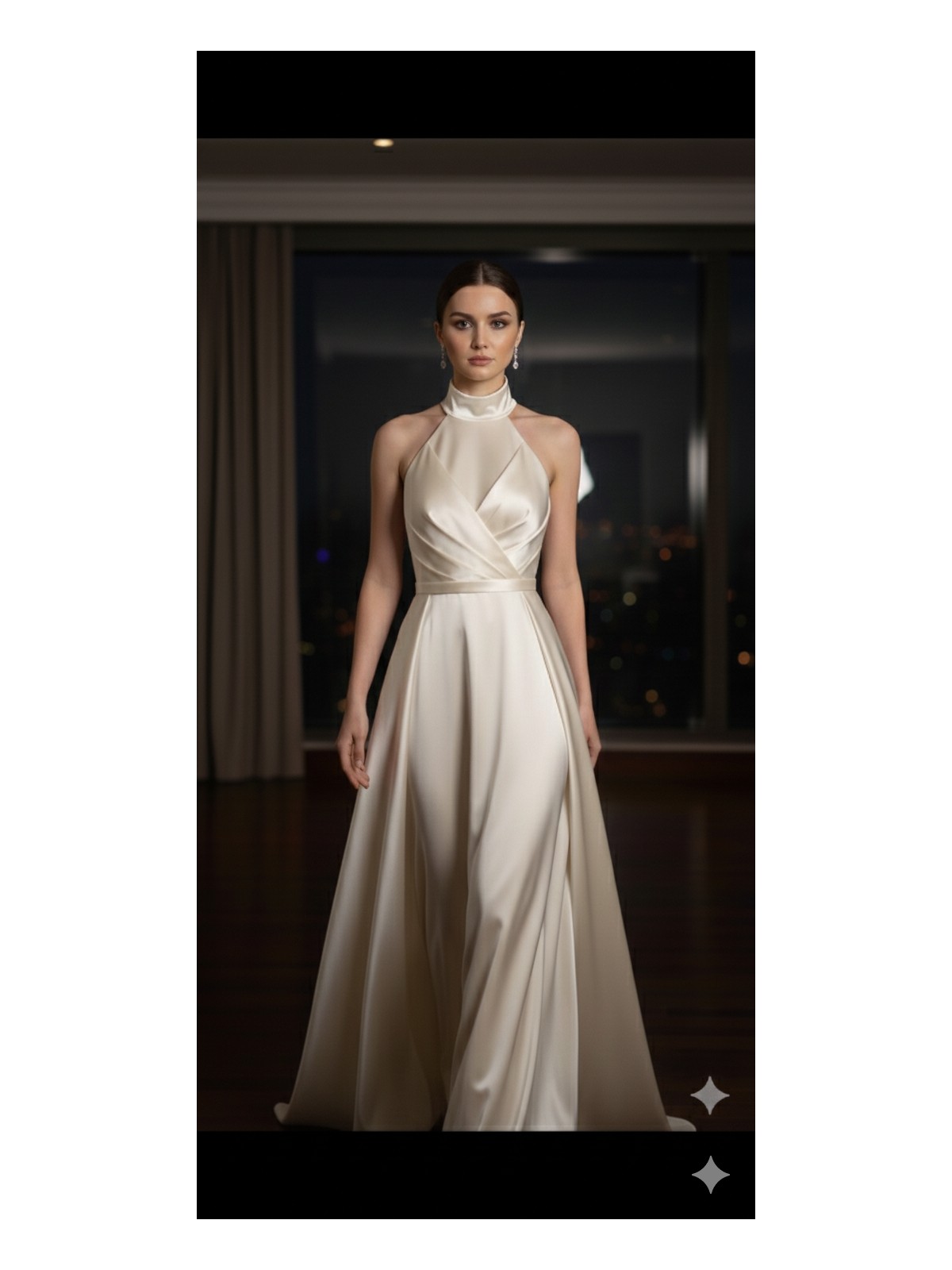 Moda Makko Halter Yaka Drapedetaylı Pileli Etekli Mezuniyet Elbisesi - Görsel 6