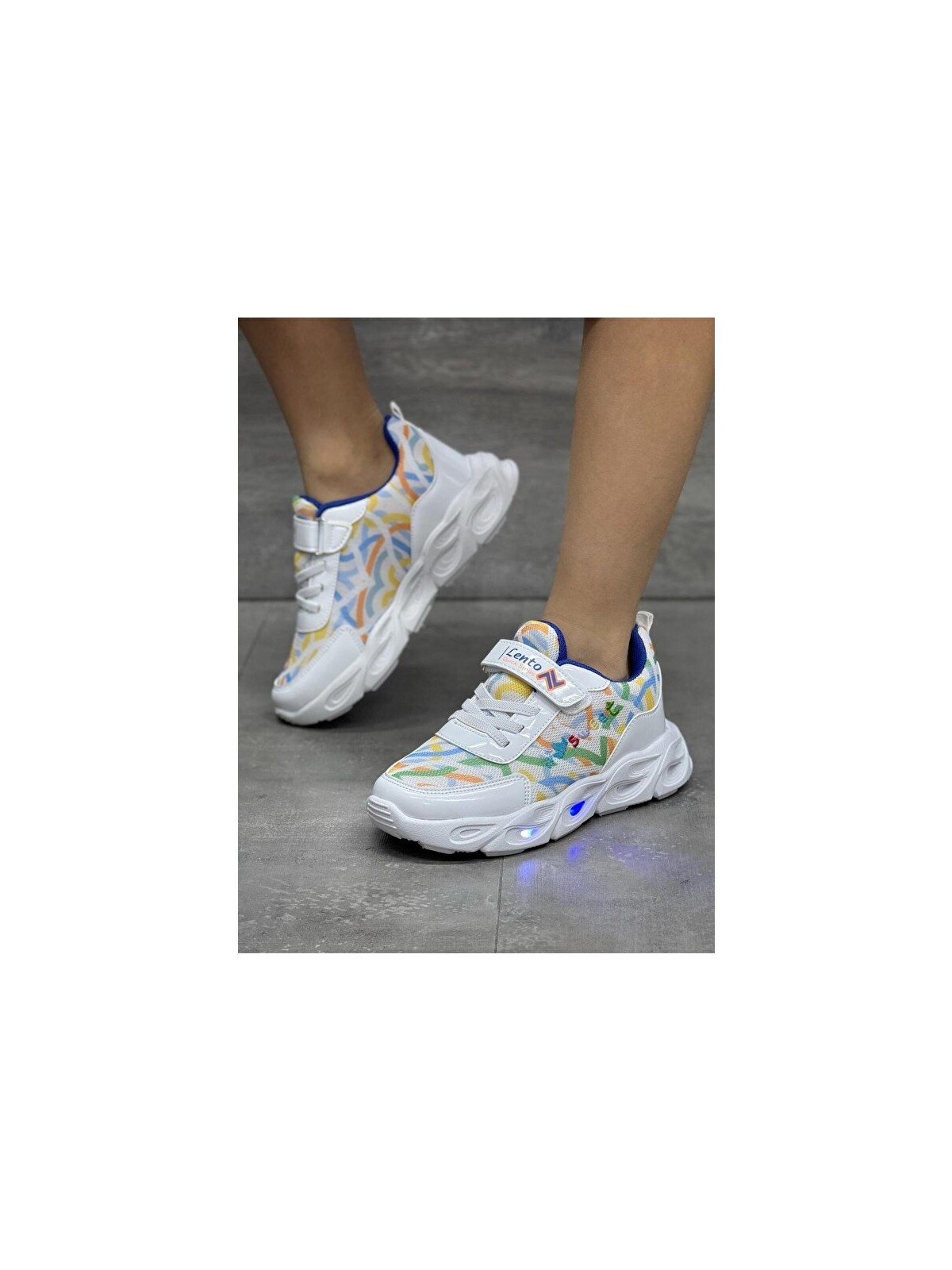 Adımist Çocuk Unisex Rahat Ortopedik Taban Işıklı Snakers Spor Ayakkabı (LENTO IŞIKLI) - Görsel 3