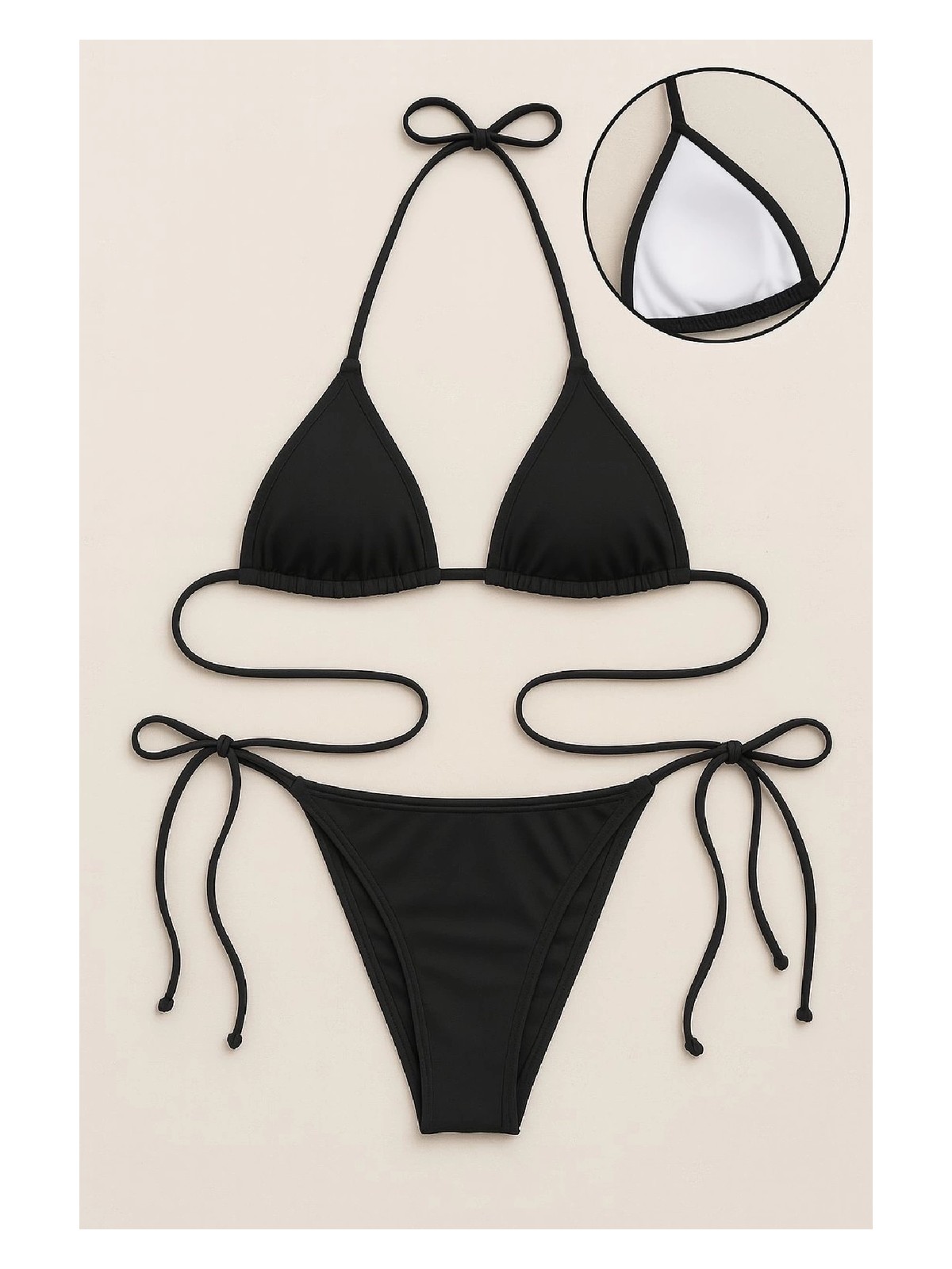 Beruflic Kadın 3'lü Set Leopar Desenli Şortlu ve Yandan Bağlamalı Bikini Mayo Takımı - Görsel 4