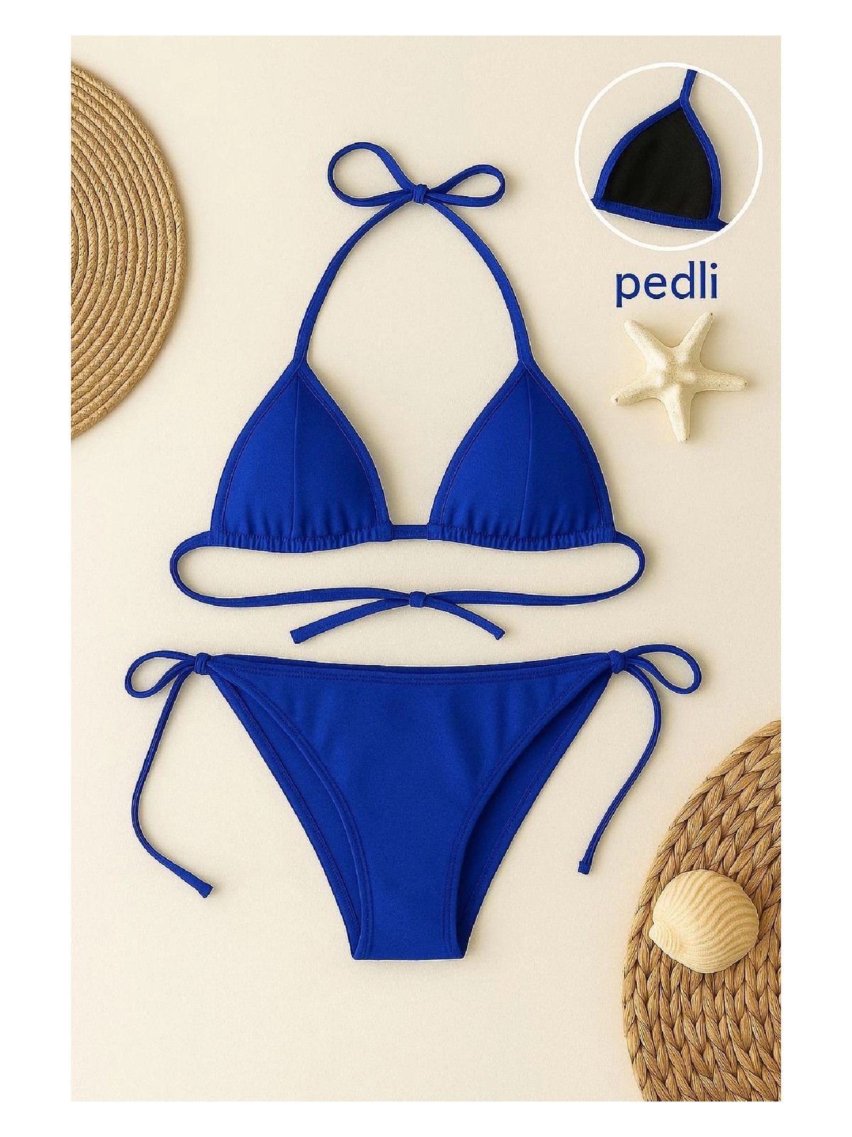 Beruflic Kadın 3'lü Set Leopar Desenli Şortlu ve Yandan Bağlamalı Bikini Mayo Takımı - Görsel 6