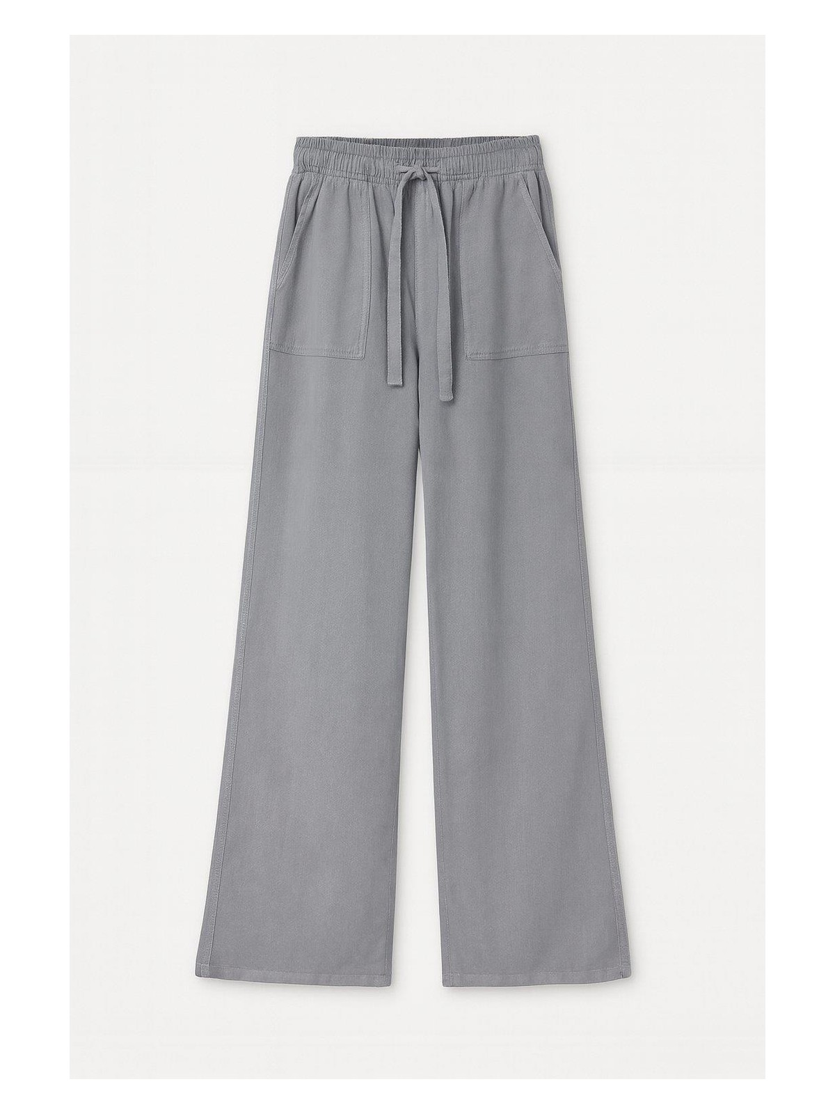 Mixray 4629 Kadın Bol Paça Yüksek Bel Viskon Palazzo Pantolon Toprak - Görsel 9