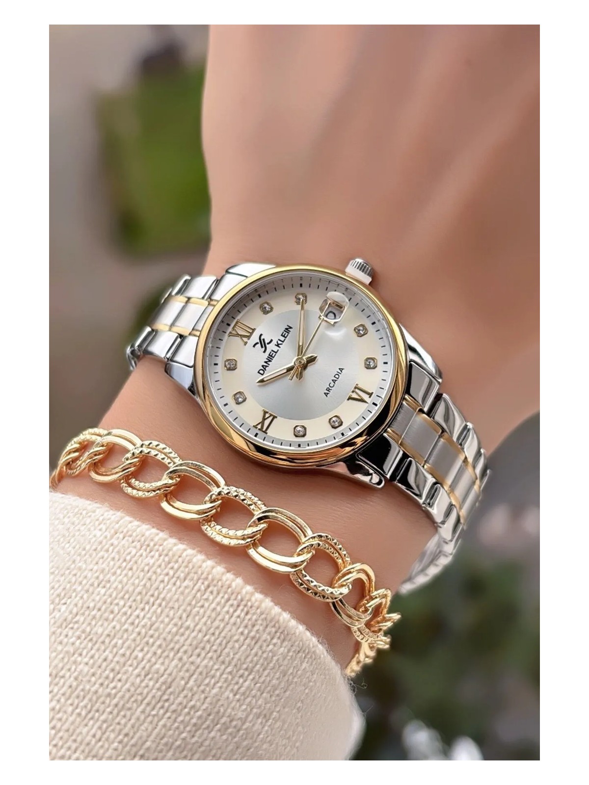 Daniel Klein Orijinal Kadın Kol Saati Su Geçirmez Gümüş Renk Çelik Kordon Bileklik Hediyeli - Görsel 5
