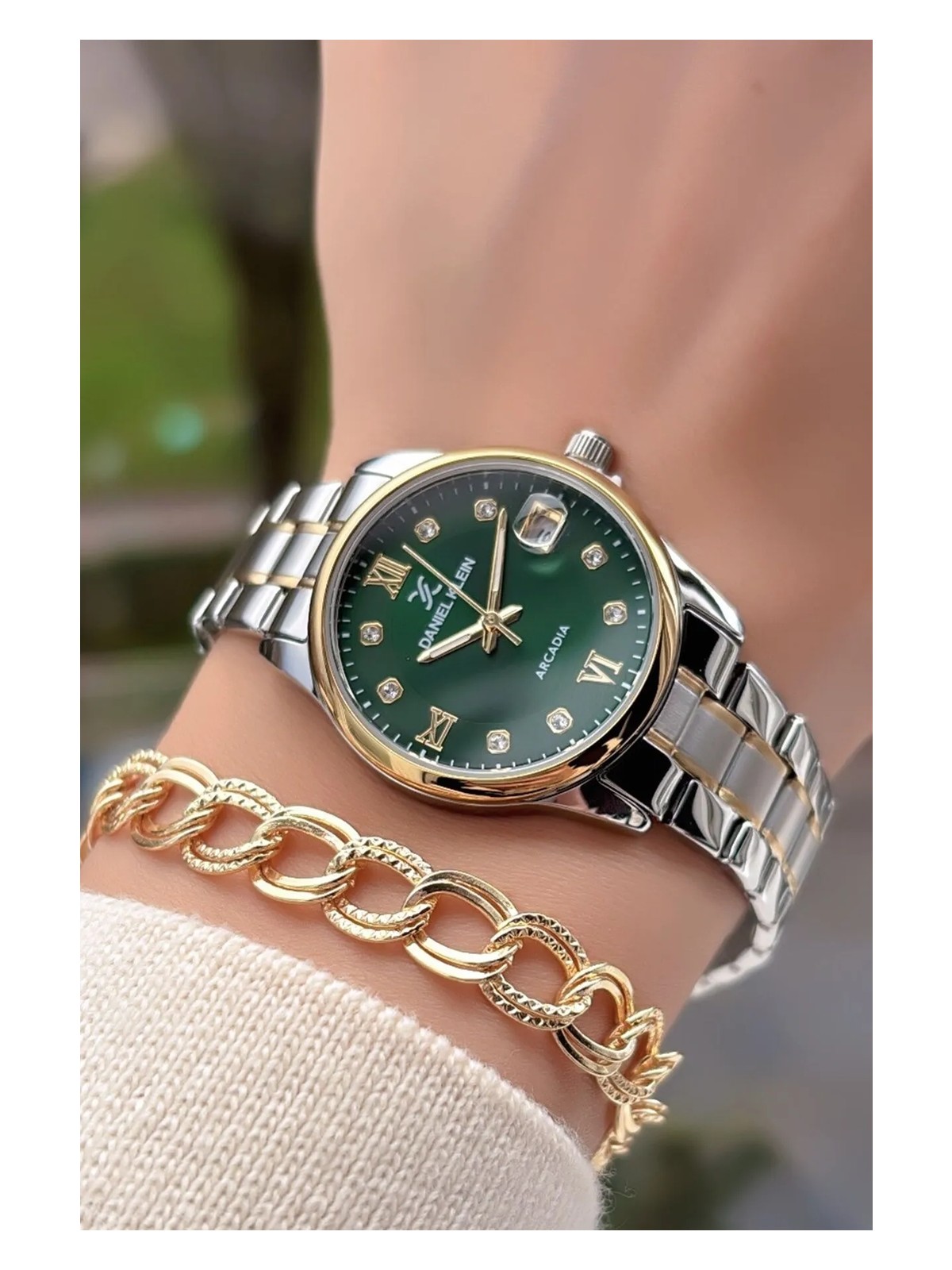 Daniel Klein Orijinal Kadın Kol Saati Su Geçirmez Gümüş Renk Çelik Kordon Bileklik Hediyeli - Görsel 4