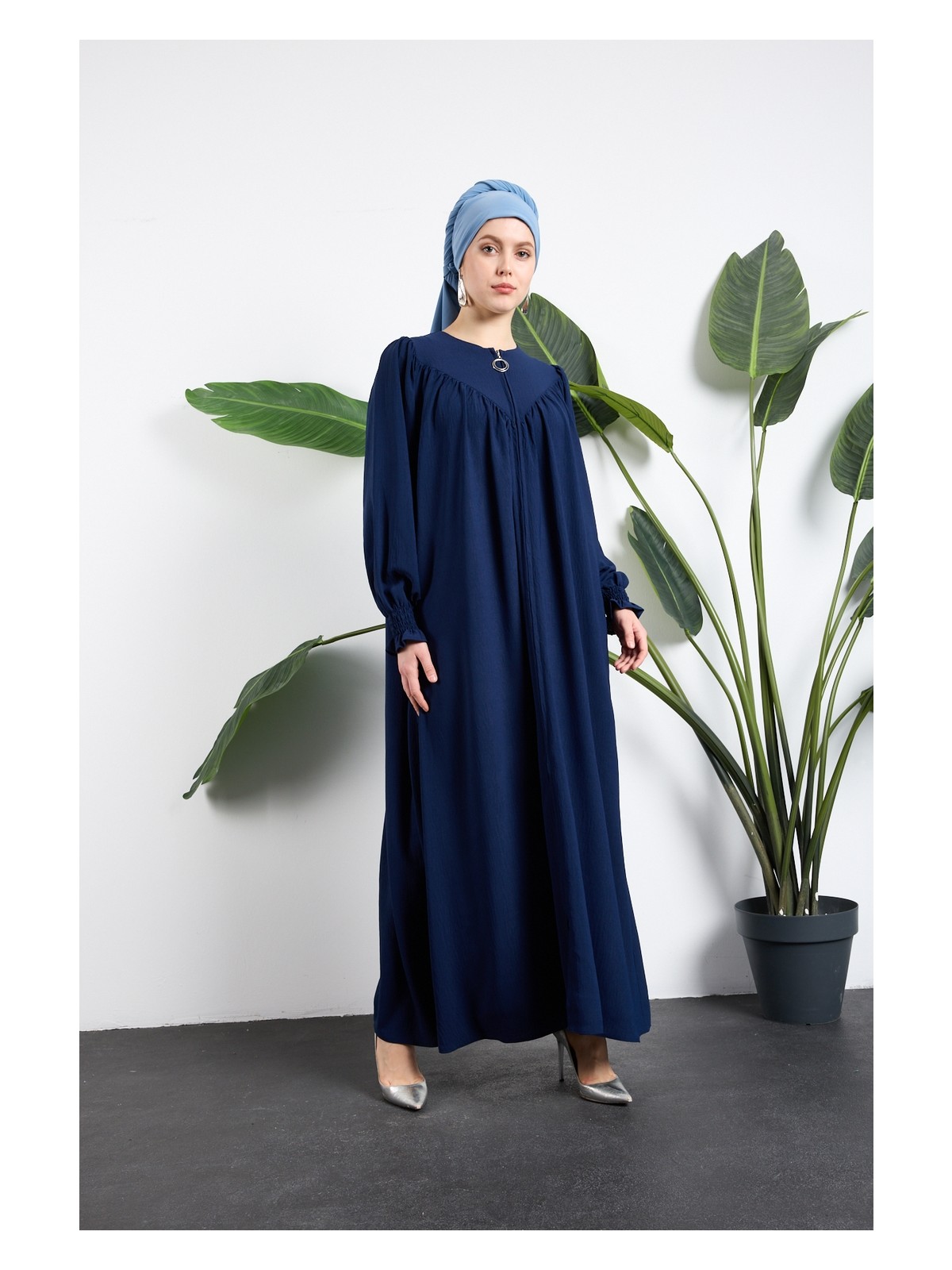 Oktayusta Collection V Robalı Mevlana Kesim Tessettür Ferace Siyah - Görsel 4