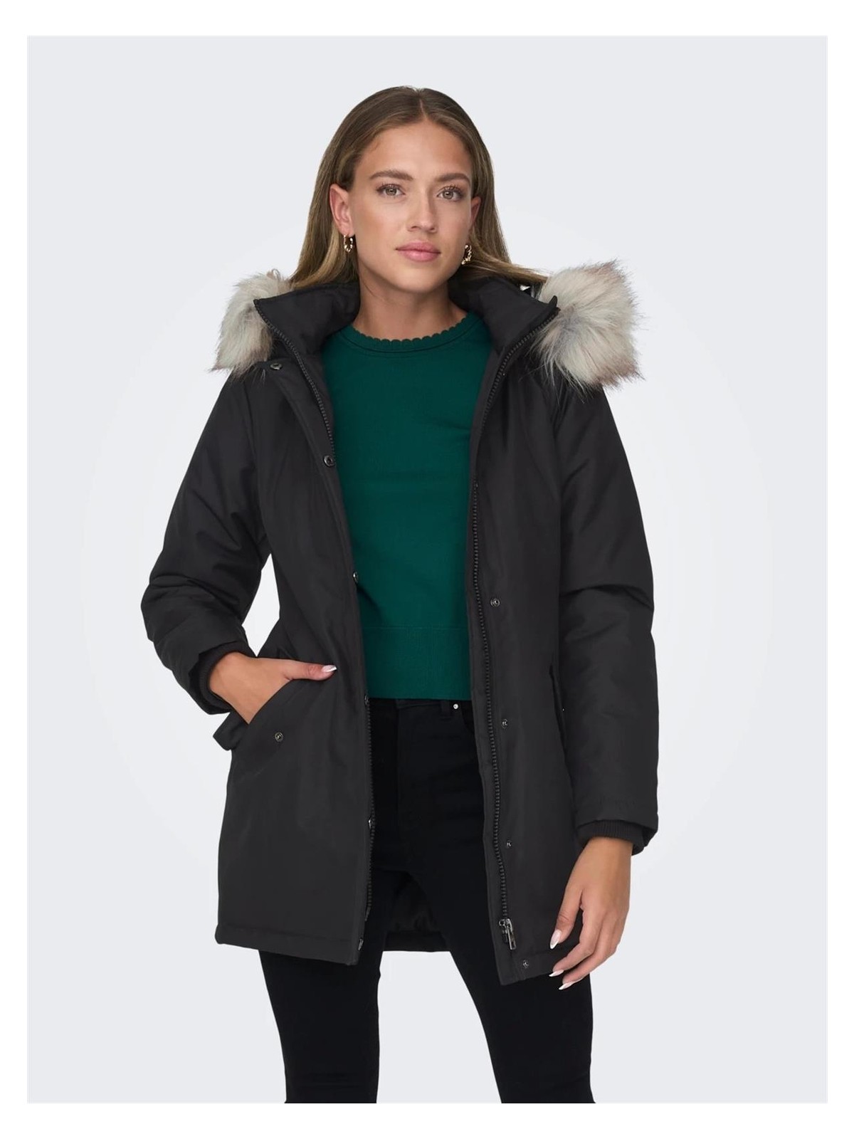 Only Bayan Uzun Mont Kapüşonlu Parka 15300633 görsel 7