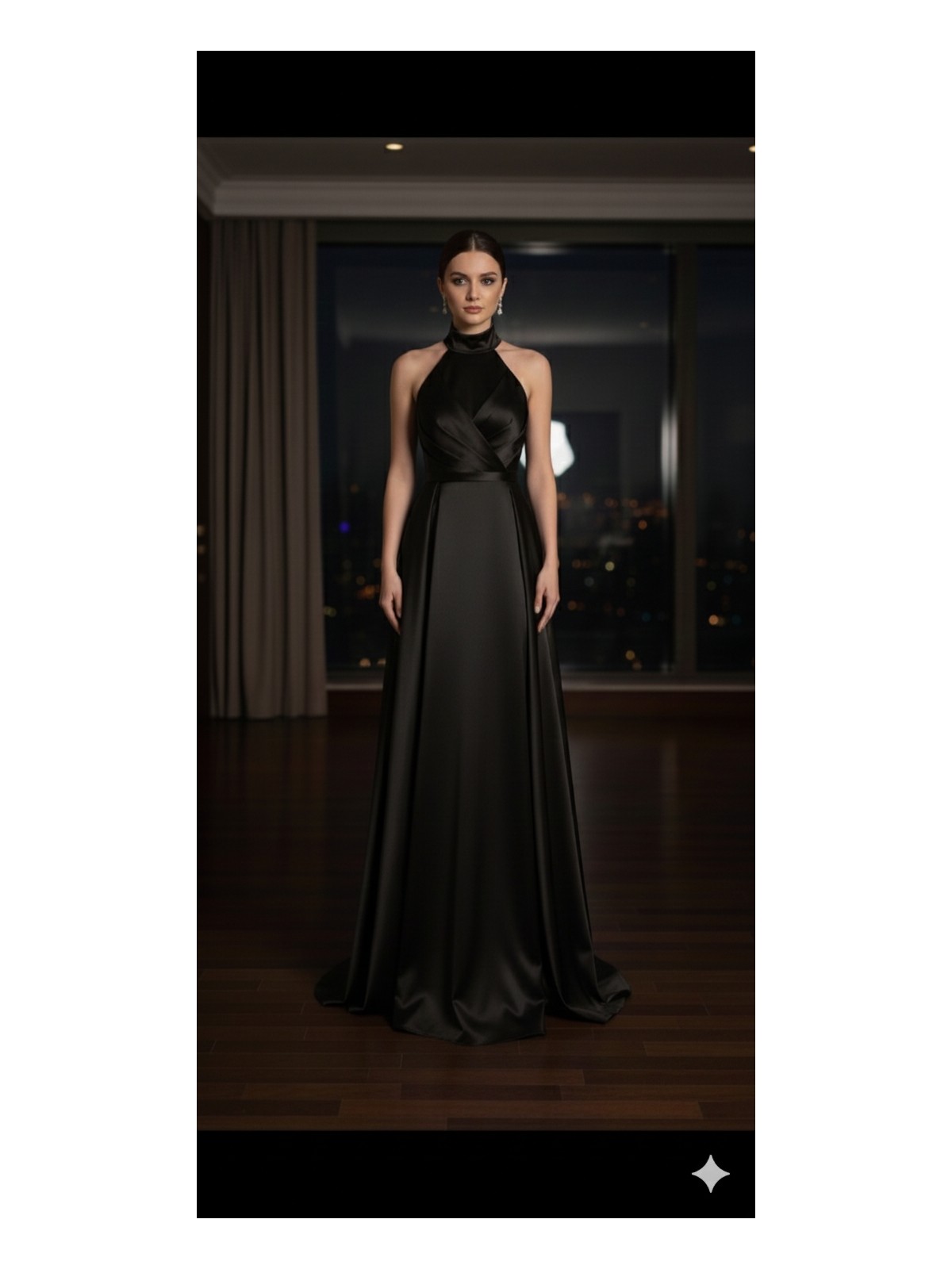 Moda Makko Halter Yaka Drapedetaylı Pileli Etekli Mezuniyet Elbisesi - Görsel 5