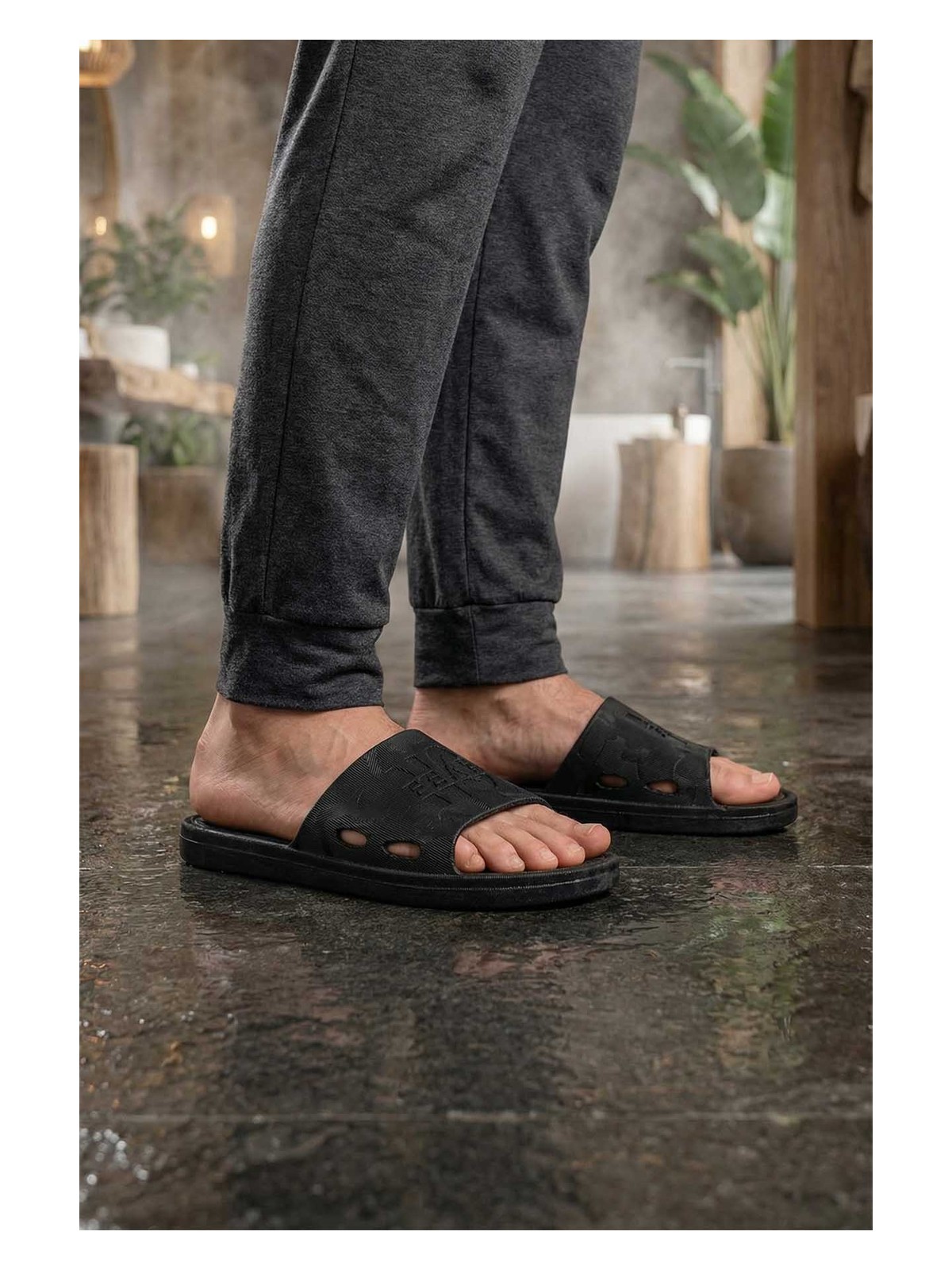 Gezer Yazlık Erkek No Fear Airblow Islak Zemine Uygun Günlük Ev Bahçe Havuz Terlik - Görsel 4