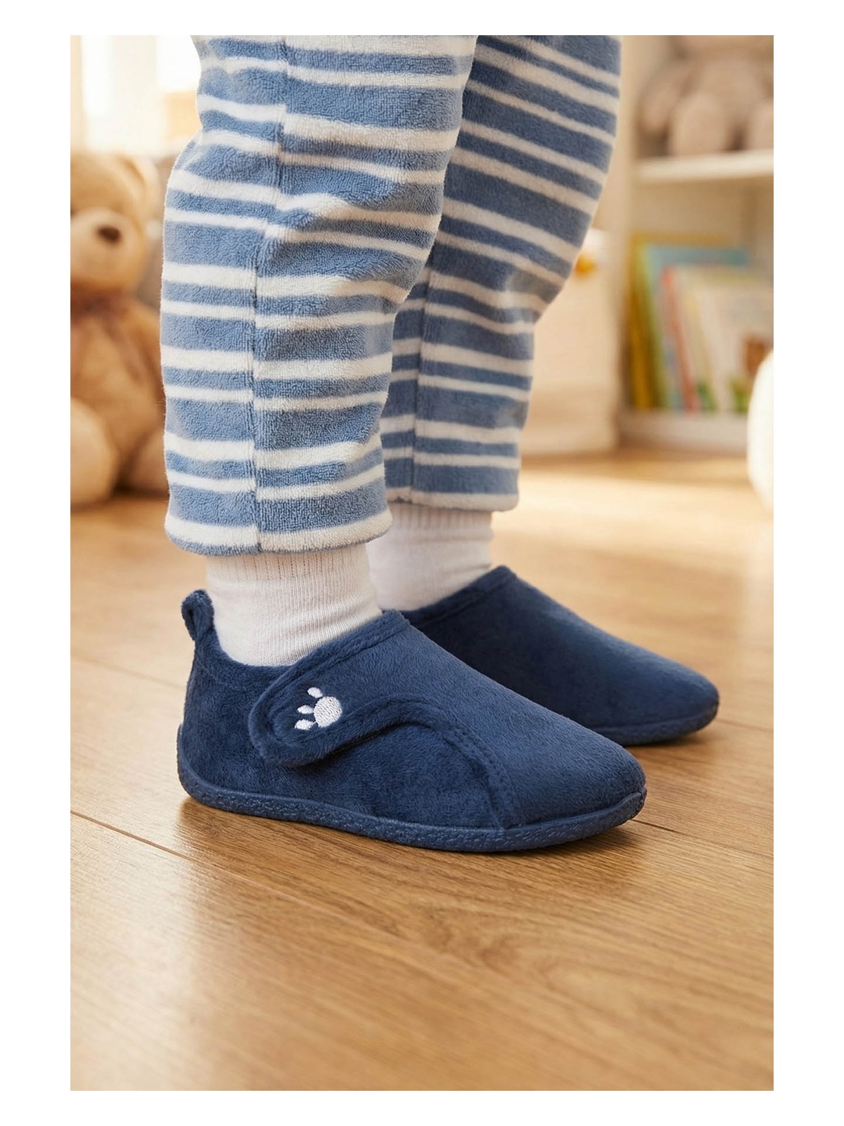 Gezer Kışlık Erkek Çocuk Rahat Taban Cırt Cırtlı Ayarlanabilir Ev Okul Kreş Panduf Ayakkabı