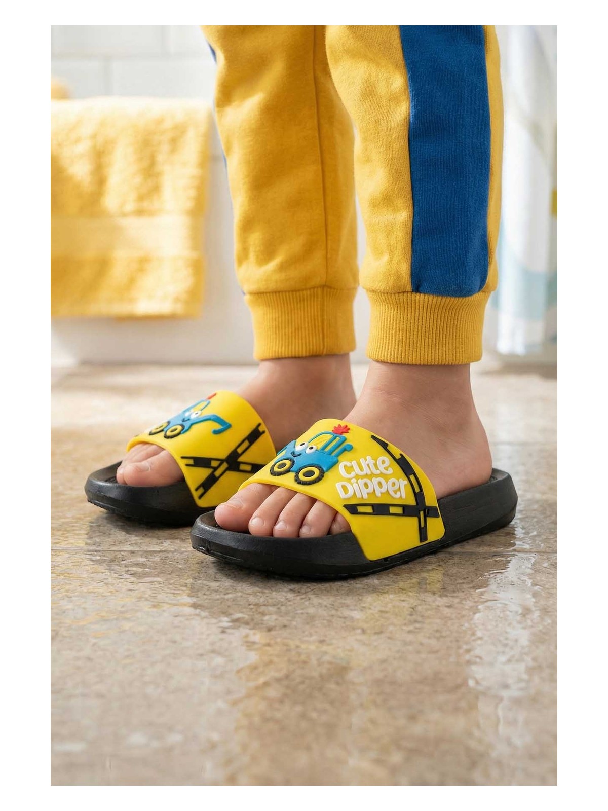 Gezer Erkek Çocuk Yazlık PU Ev Banyo Bahçe Plaj Havuz Günlük Terlik