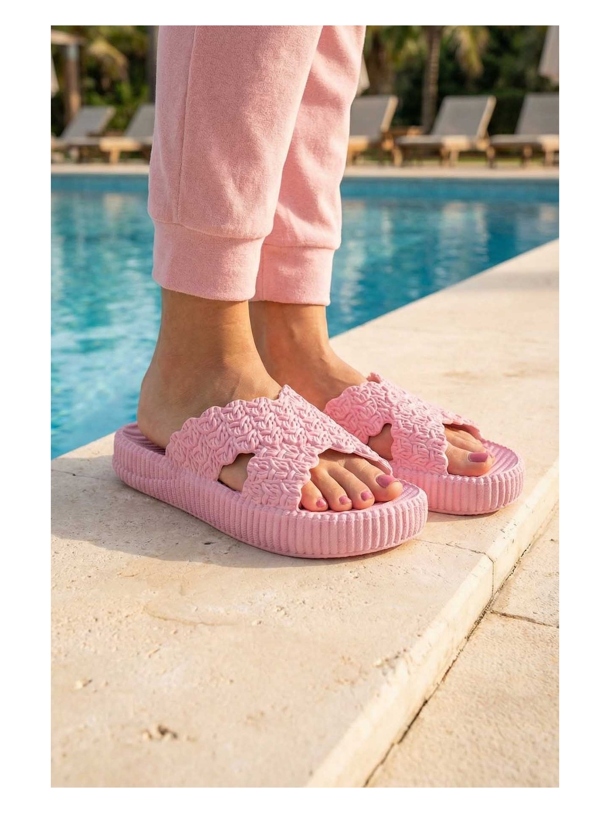 Gezer Kadın Yazlık Ev Banyo Islak Zemine Uygun Terlik - Görsel 7