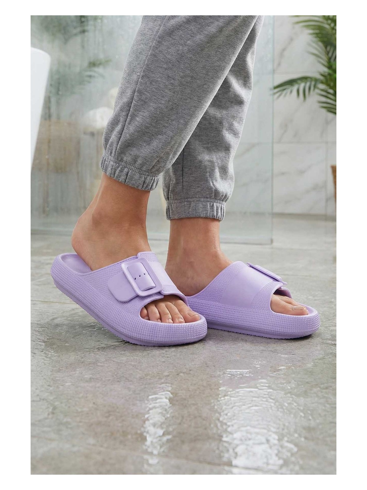 Gezer Kadın Yazlık Tek Toka Ayarlanabilir Eva Banyo Bahçe Havuz Plaj Terlik - Görsel 3