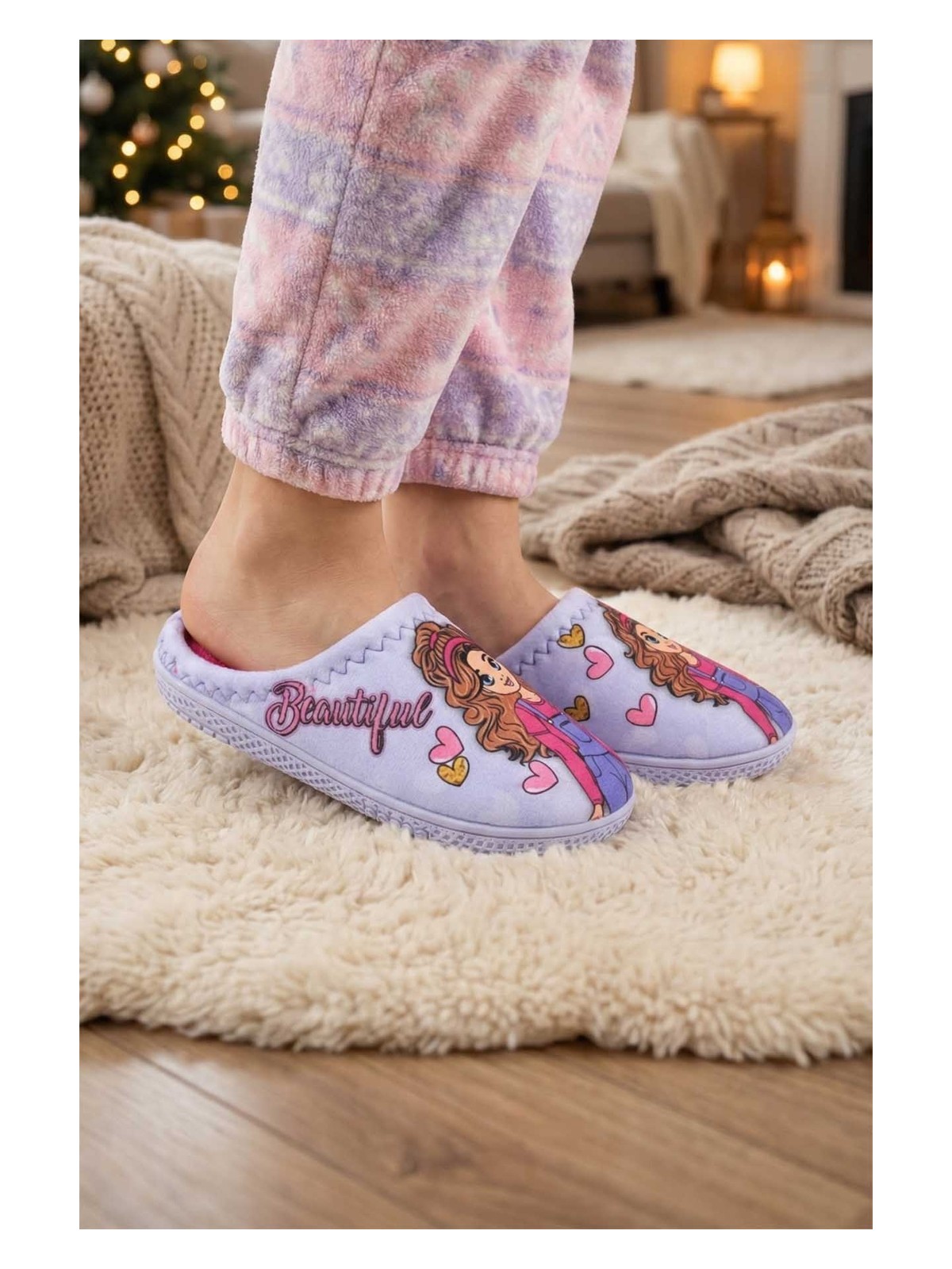 Gezer Kız Çocuk Kışlık Rahat Taban Ev Bahçe Gondol Terlik