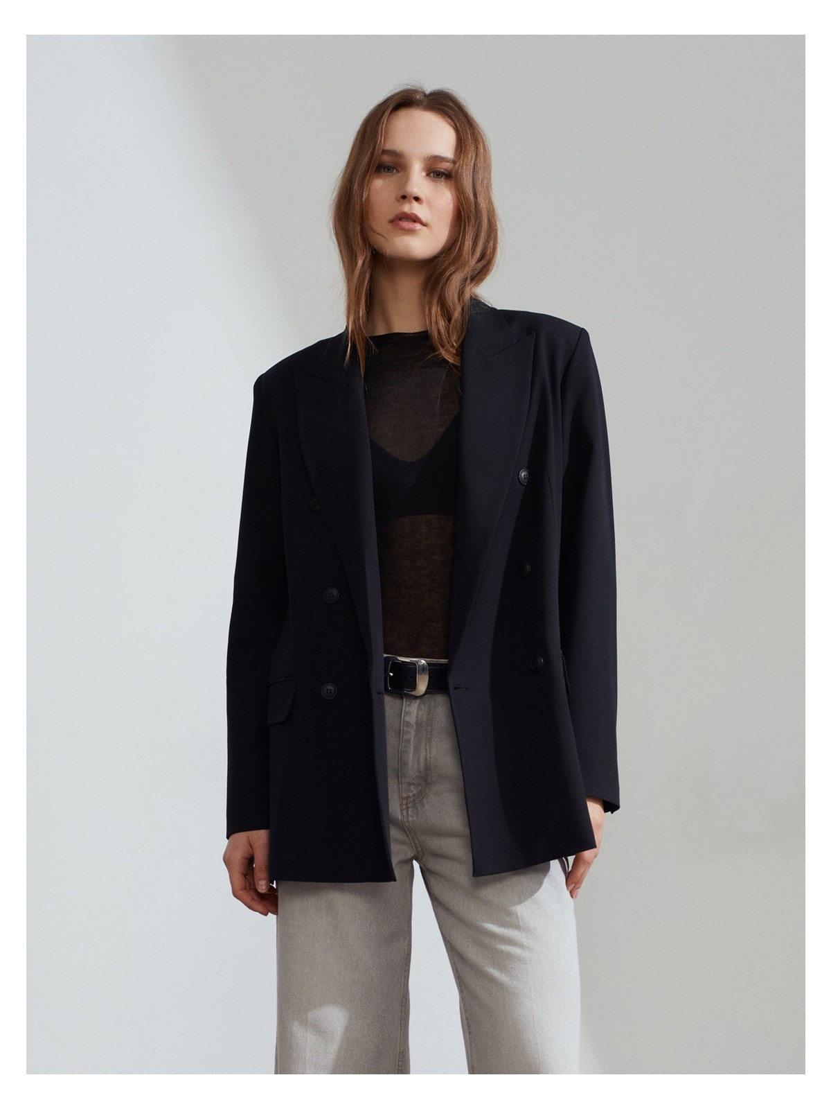 Dilvin 60784 Kruvaze Blazer Ceket-Kahve - Görsel 3