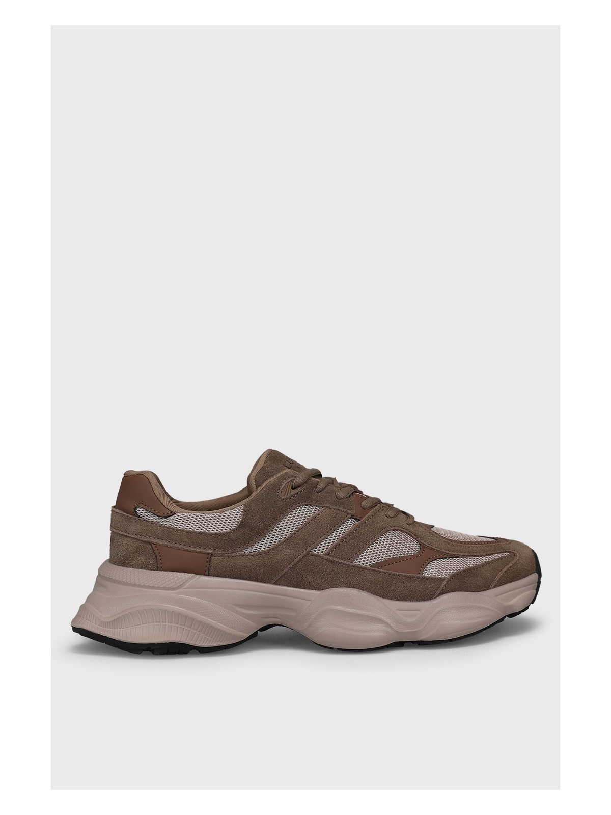 Lufian Mark Erkek Deri Sneaker Ayakkabı Gri