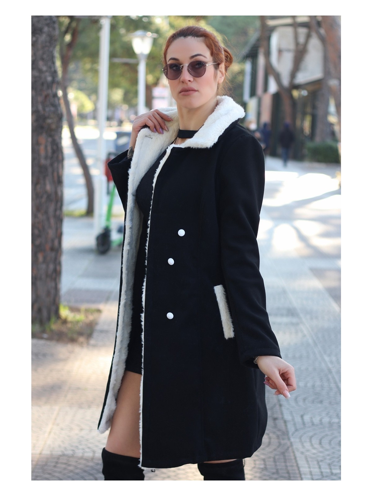 Barbora Kışlık Günlük Kaşe Kadın Kaban - Görsel 3