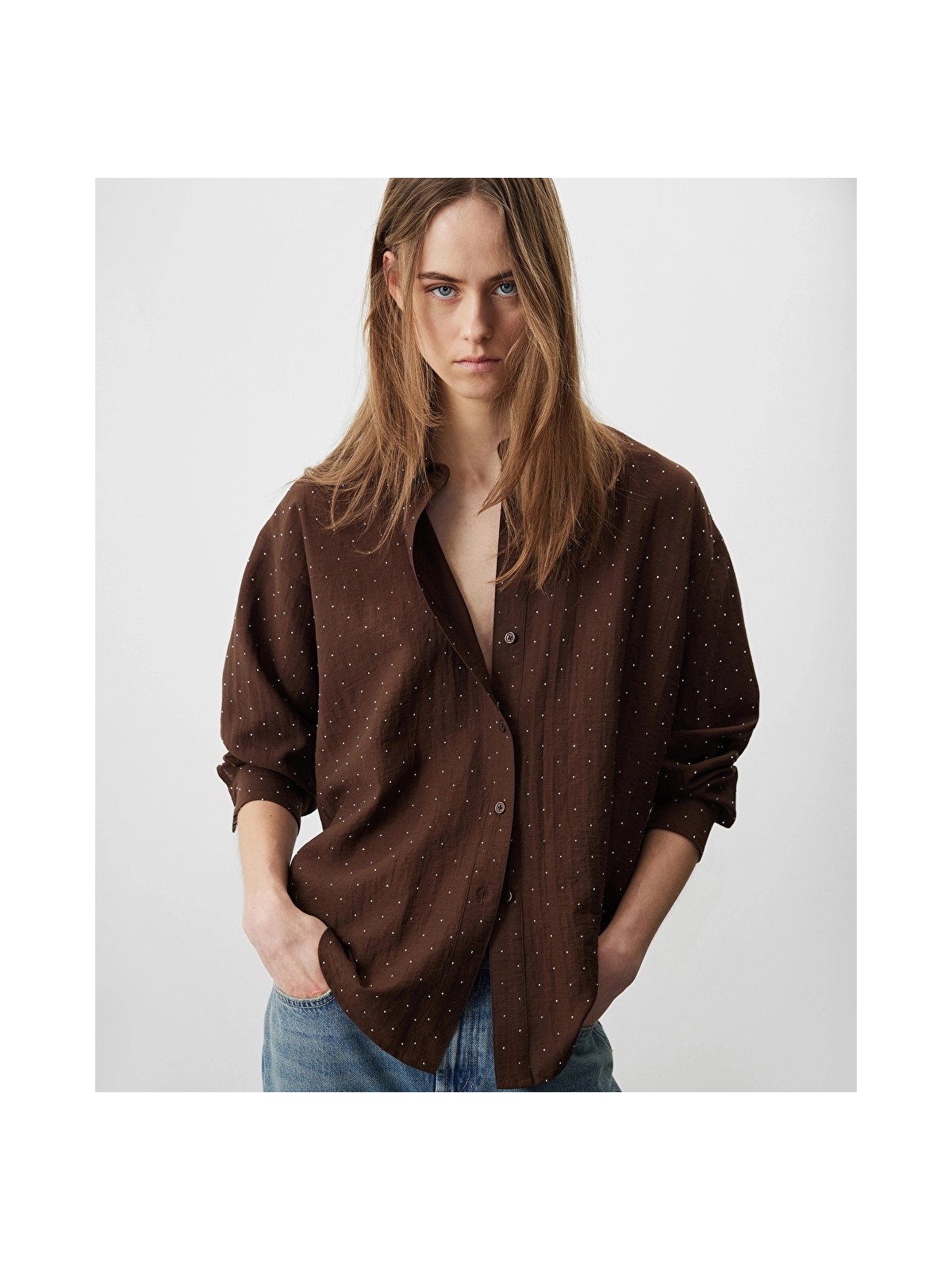 Miss İpekyol Hotfix Baskılı Gömlek IS1260025101093 - Görsel 3