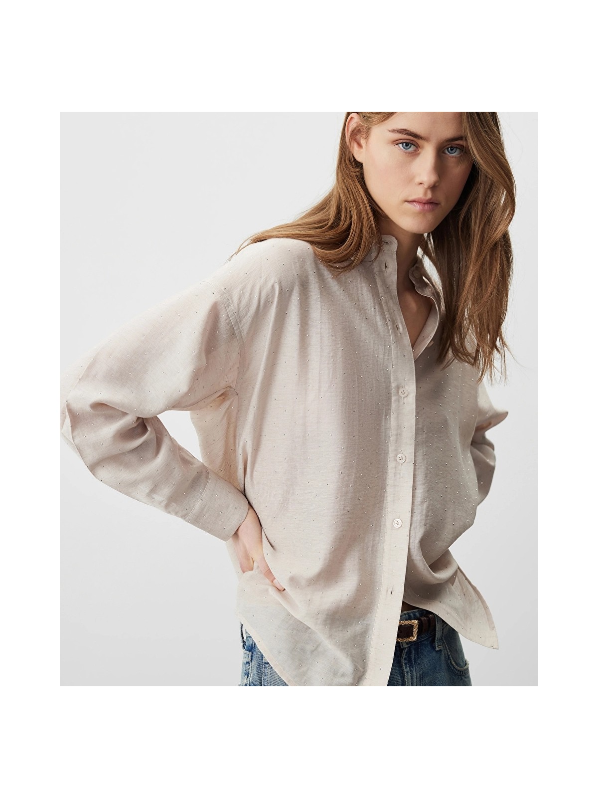 Miss İpekyol Hotfix Baskılı Gömlek IS1260025101093 - Görsel 5