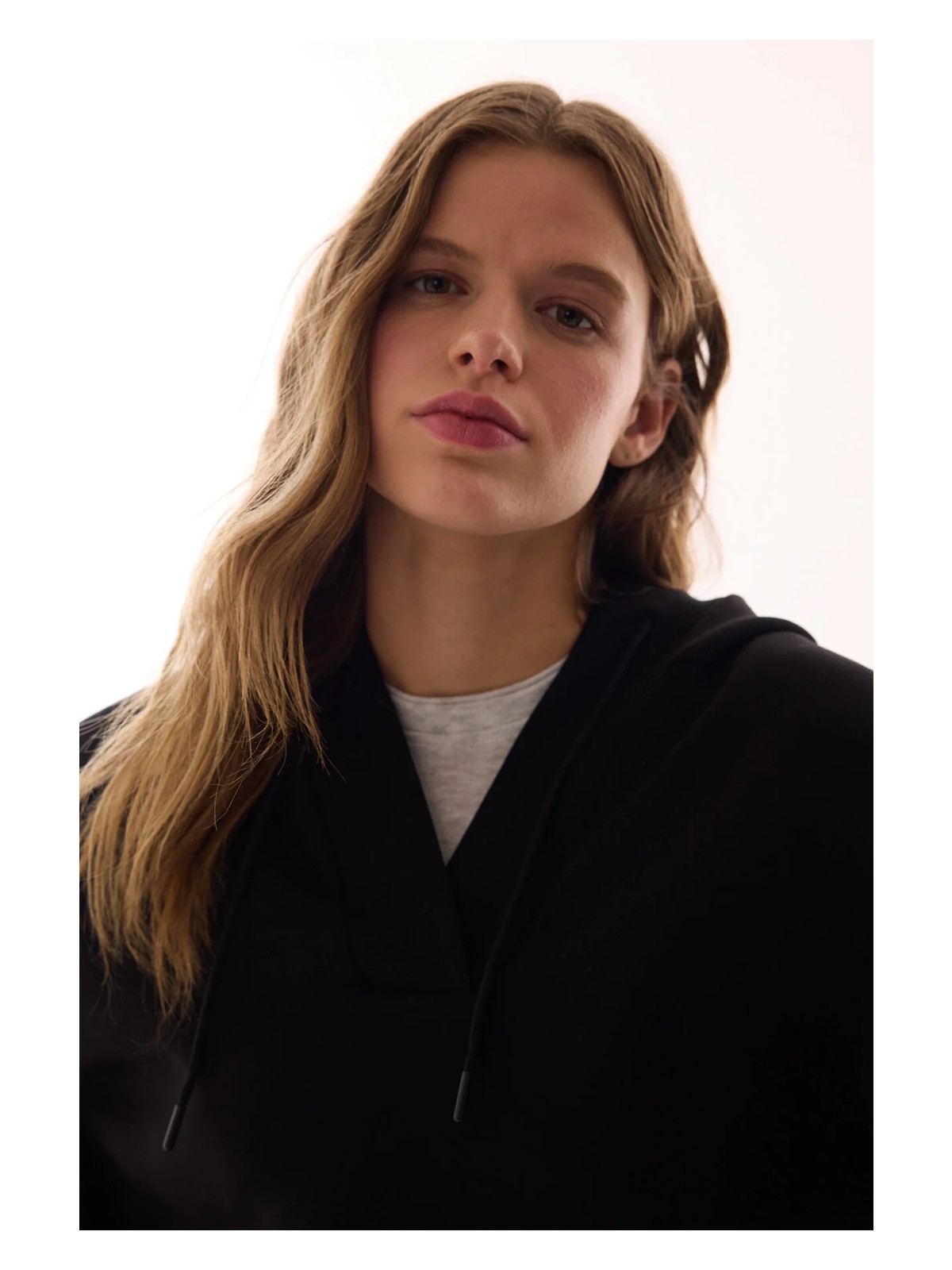 Penti Siyah Kapüşonlu V Yaka Oversize Sweatshirt - Görsel 4