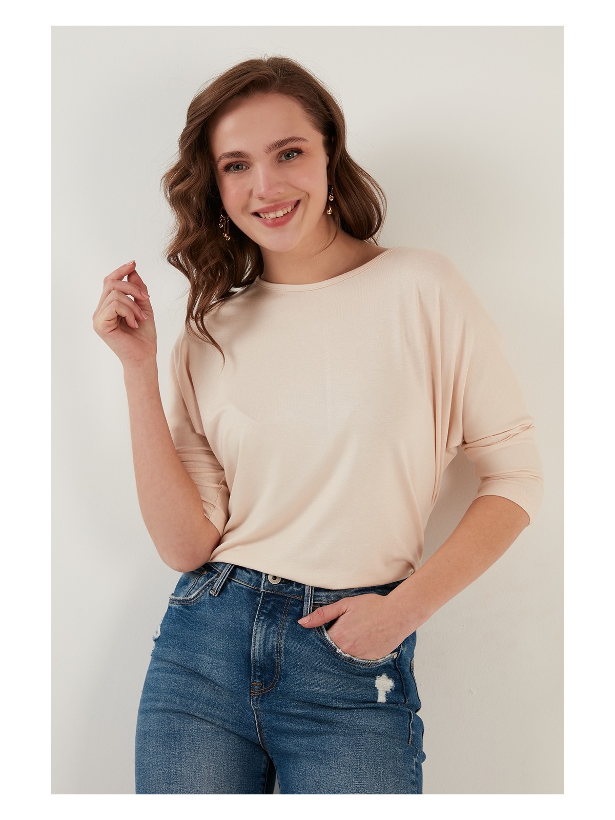 Lela Bisiklet Yaka Truvakar Kol Bluz Bayan Bluz 5861416Y - Görsel 2