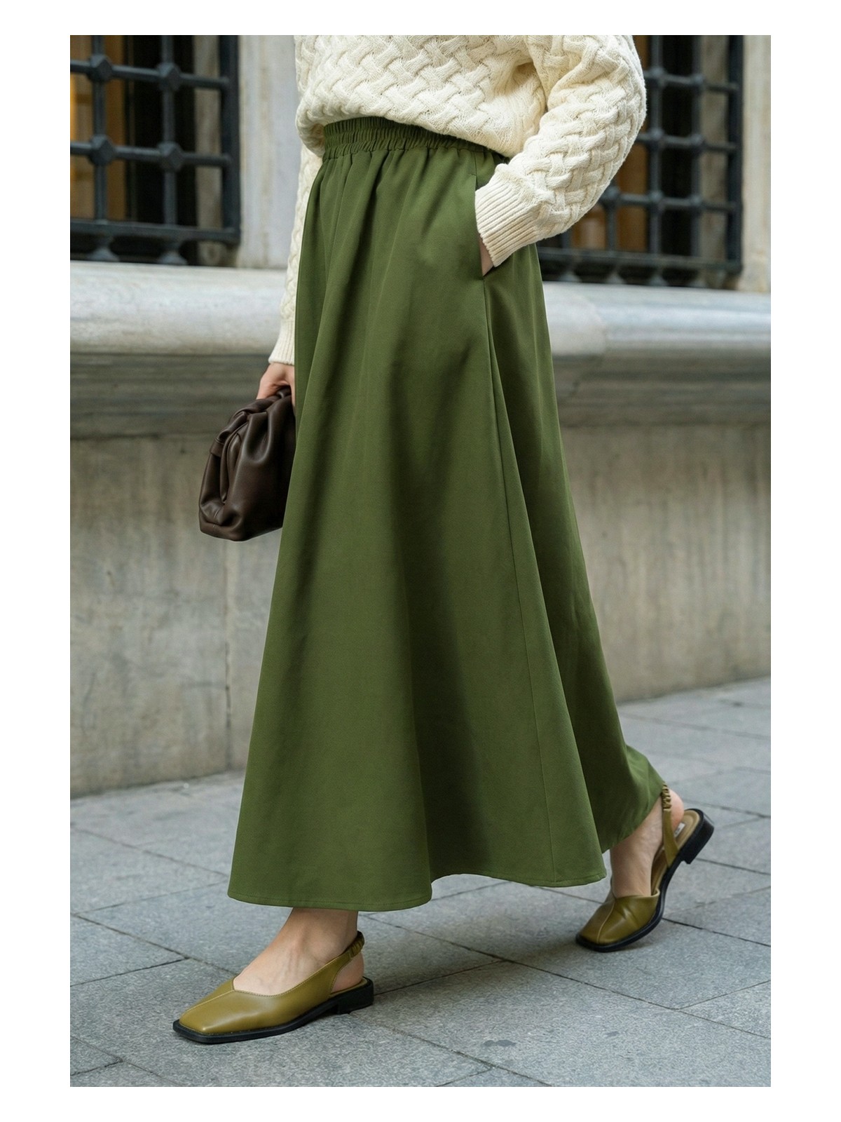 inStyle Cepli Kloş Duble Lacivert Etek - Görsel 7