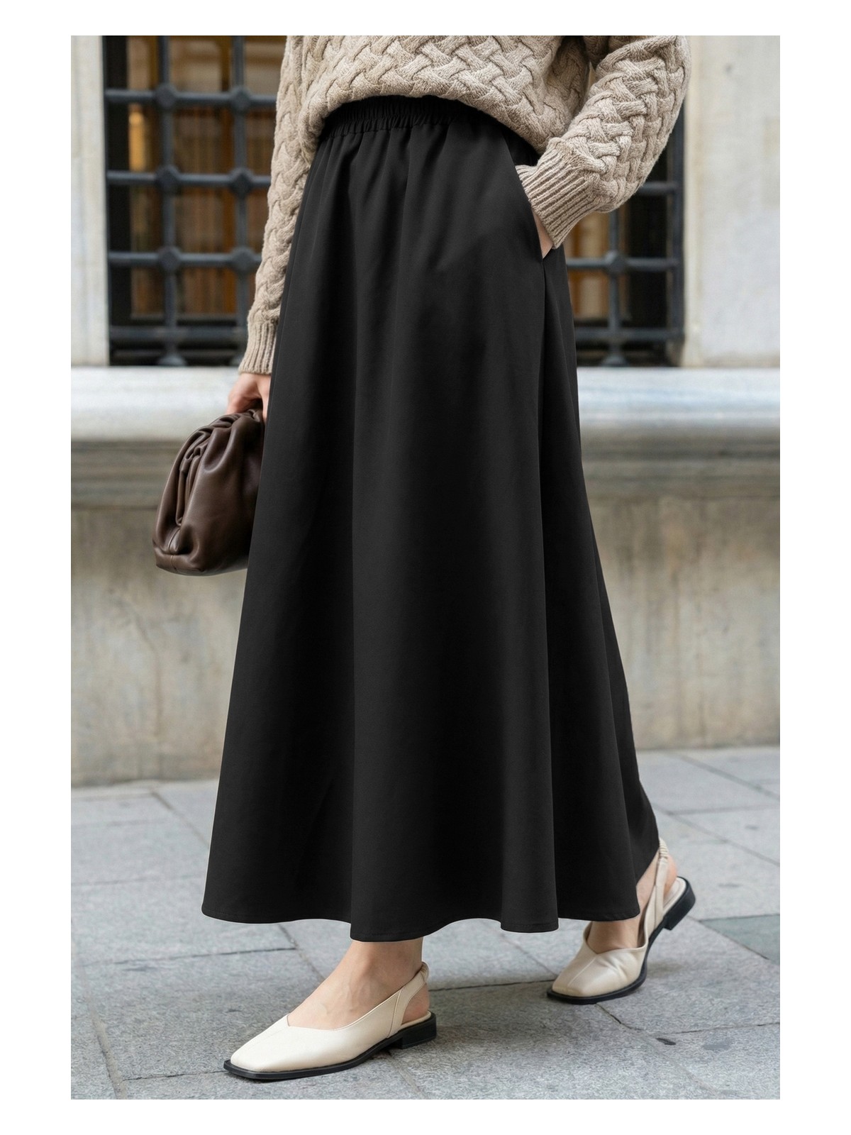 inStyle Cepli Kloş Duble Lacivert Etek - Görsel 6