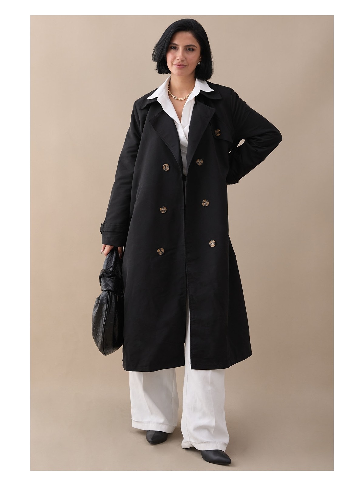 inStyle Çapraz Cep Detaylı Lacivert Trençkot - Görsel 3