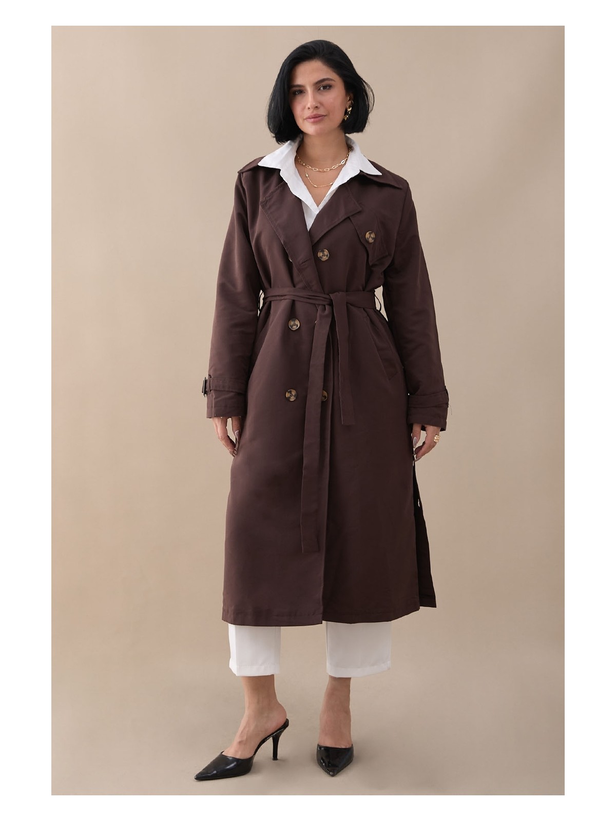 inStyle Çapraz Cep Detaylı Lacivert Trençkot - Görsel 4