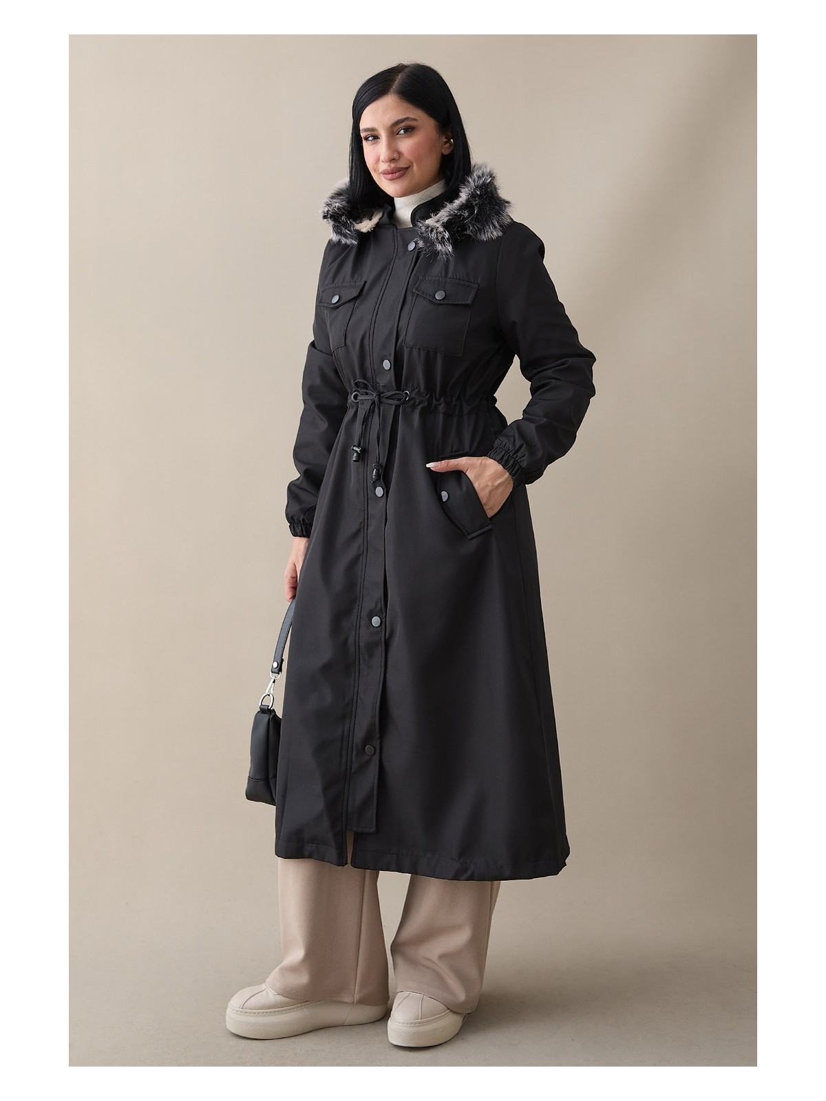 inStyle Cebi Kapaklı Içi Polar 0880 Kaban - Kahverengi - Görsel 3