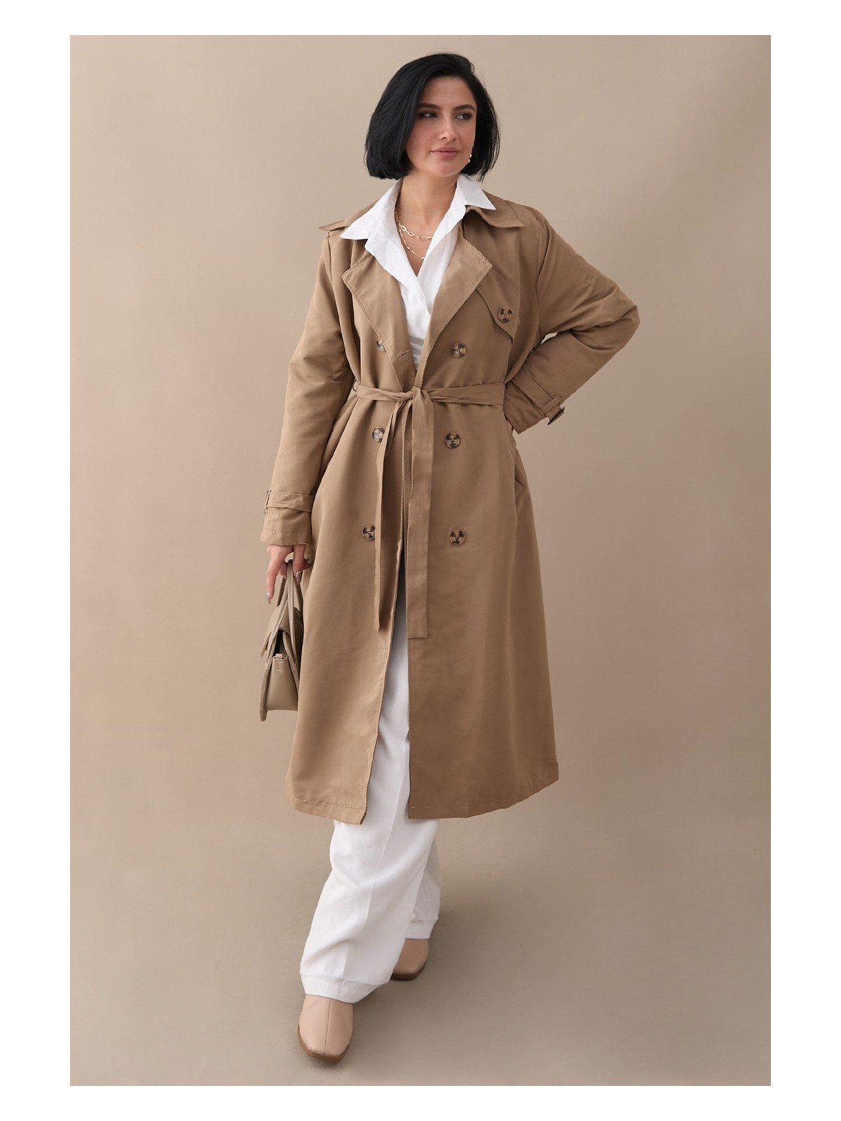 inStyle Çapraz Cep Detaylı Lacivert Trençkot - Görsel 6